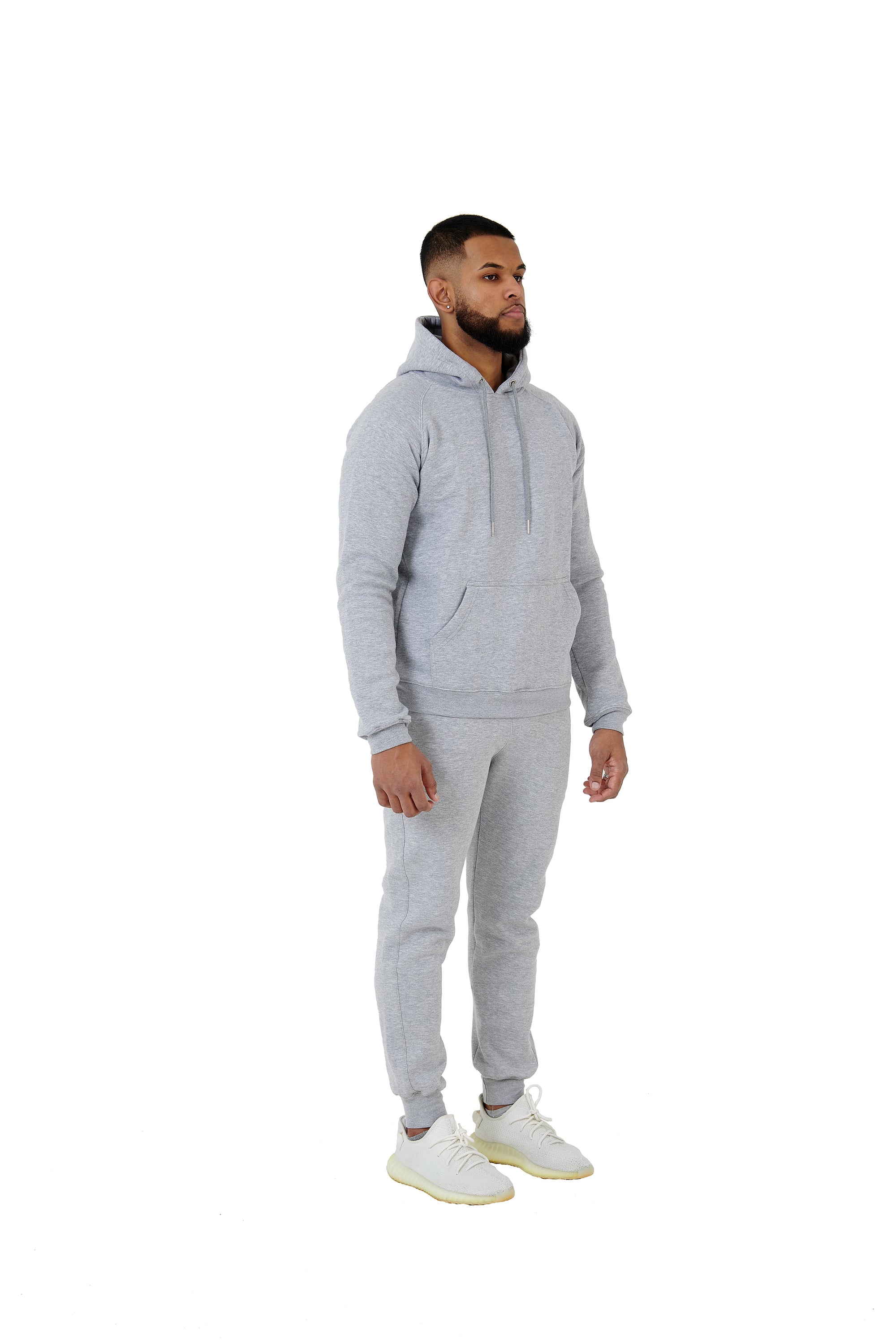 Wholesale Plain Grey Slim Relaxed Fit Hoodie and Grey Slim Fit Jogging Bottoms