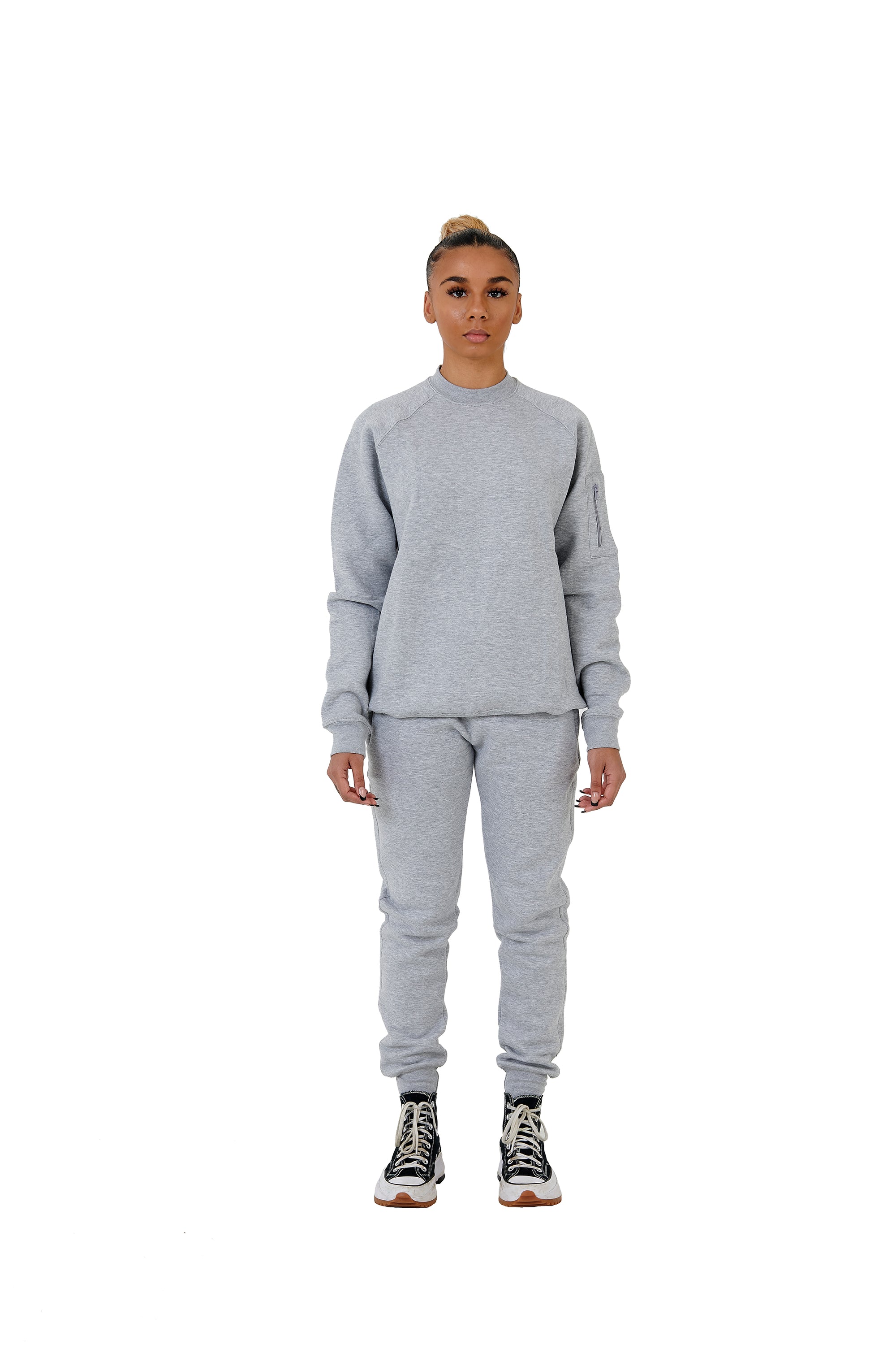 Wholesale Slim Fit Grey Sweater and Grey Joggers Unisex