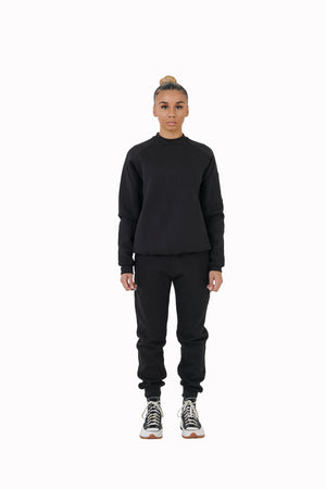 Wholesale Black Slim Fit Sweater and Black Joggers Unisex