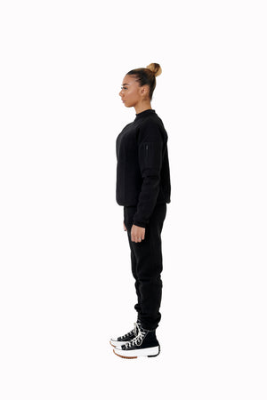Wholesale Black Slim Fit Sweater and Black Joggers Unisex