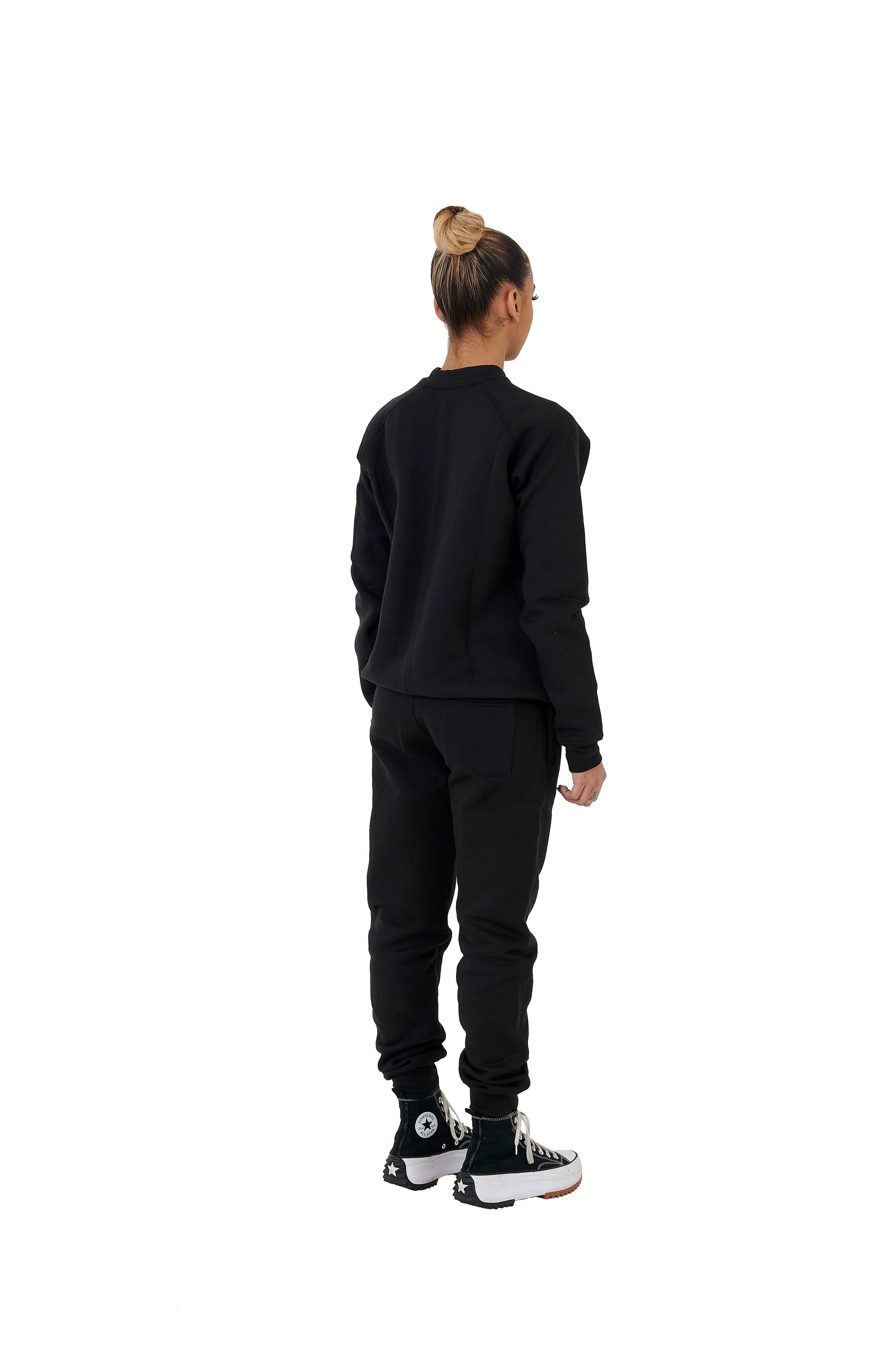 Wholesale Black Slim Fit Sweater and Black Joggers Unisex