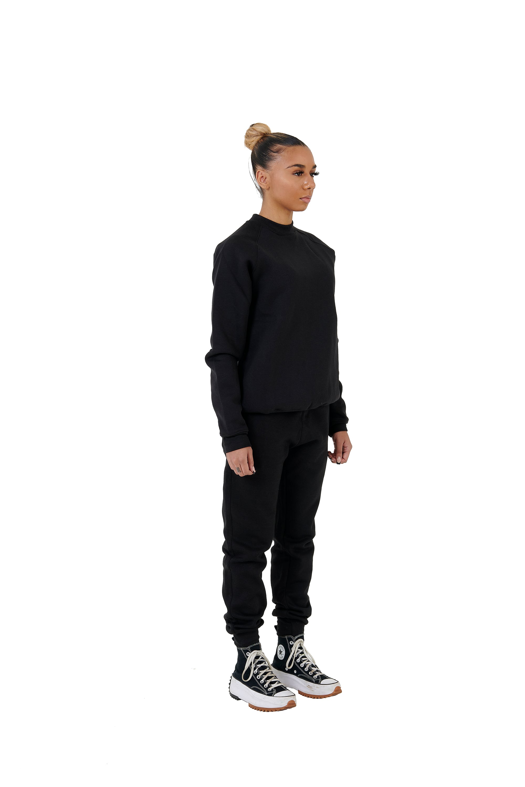 Wholesale Black Slim Fit Sweater and Black Joggers Unisex