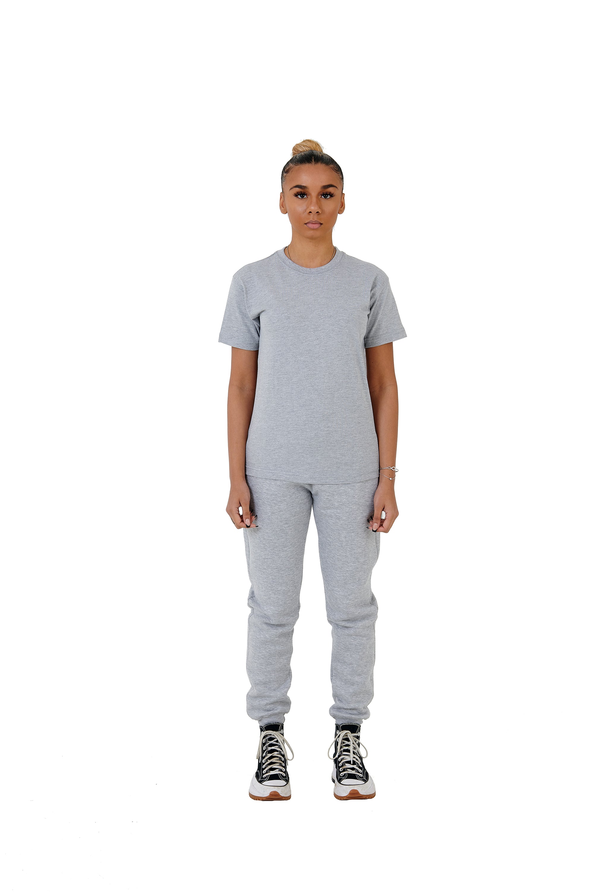 Wholesale Plain Slim Relaxed Grey T-shirt and Grey Joggers