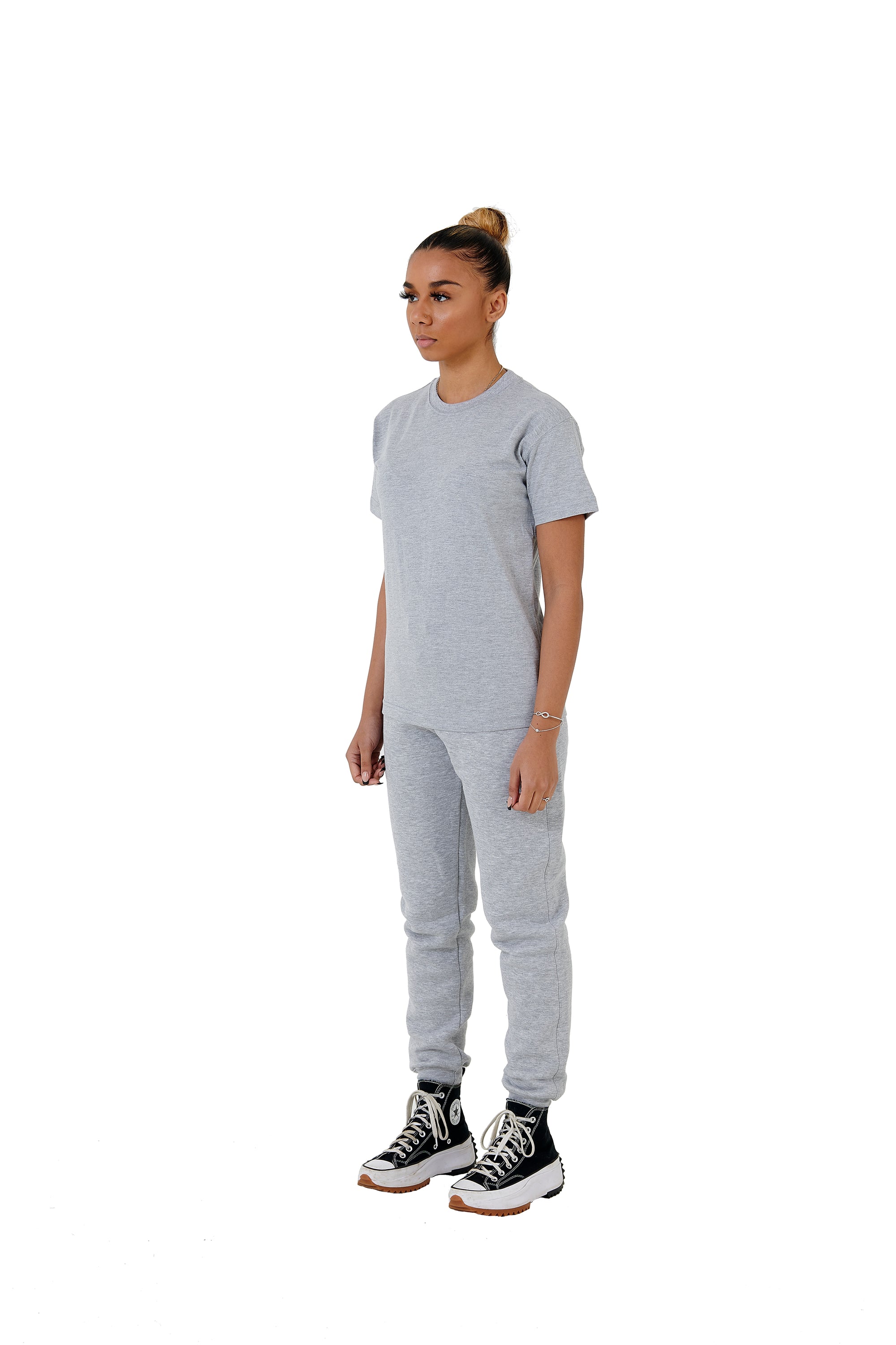 Wholesale Plain Slim Relaxed Grey T-shirt and Grey Joggers