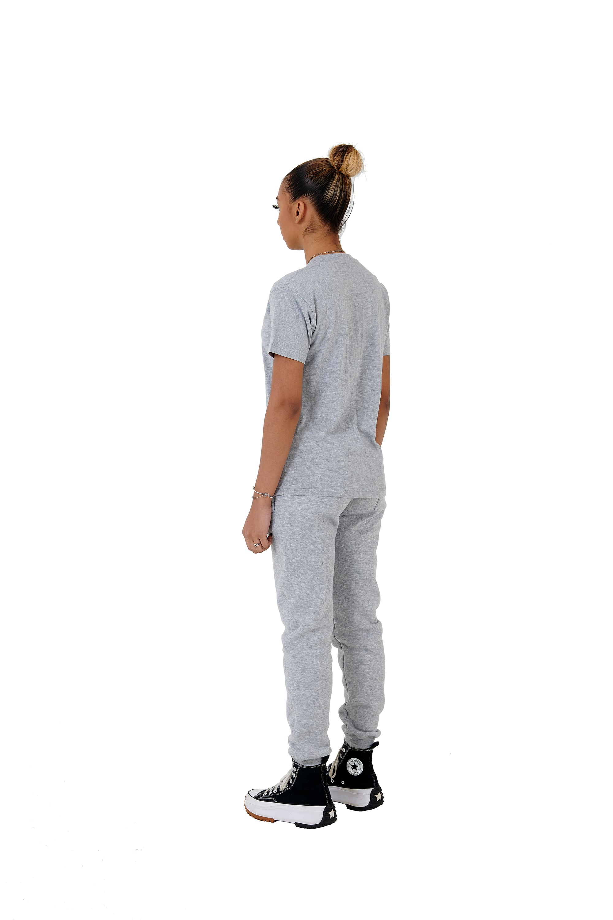 Wholesale Plain Slim Relaxed Grey T-shirt and Grey Joggers