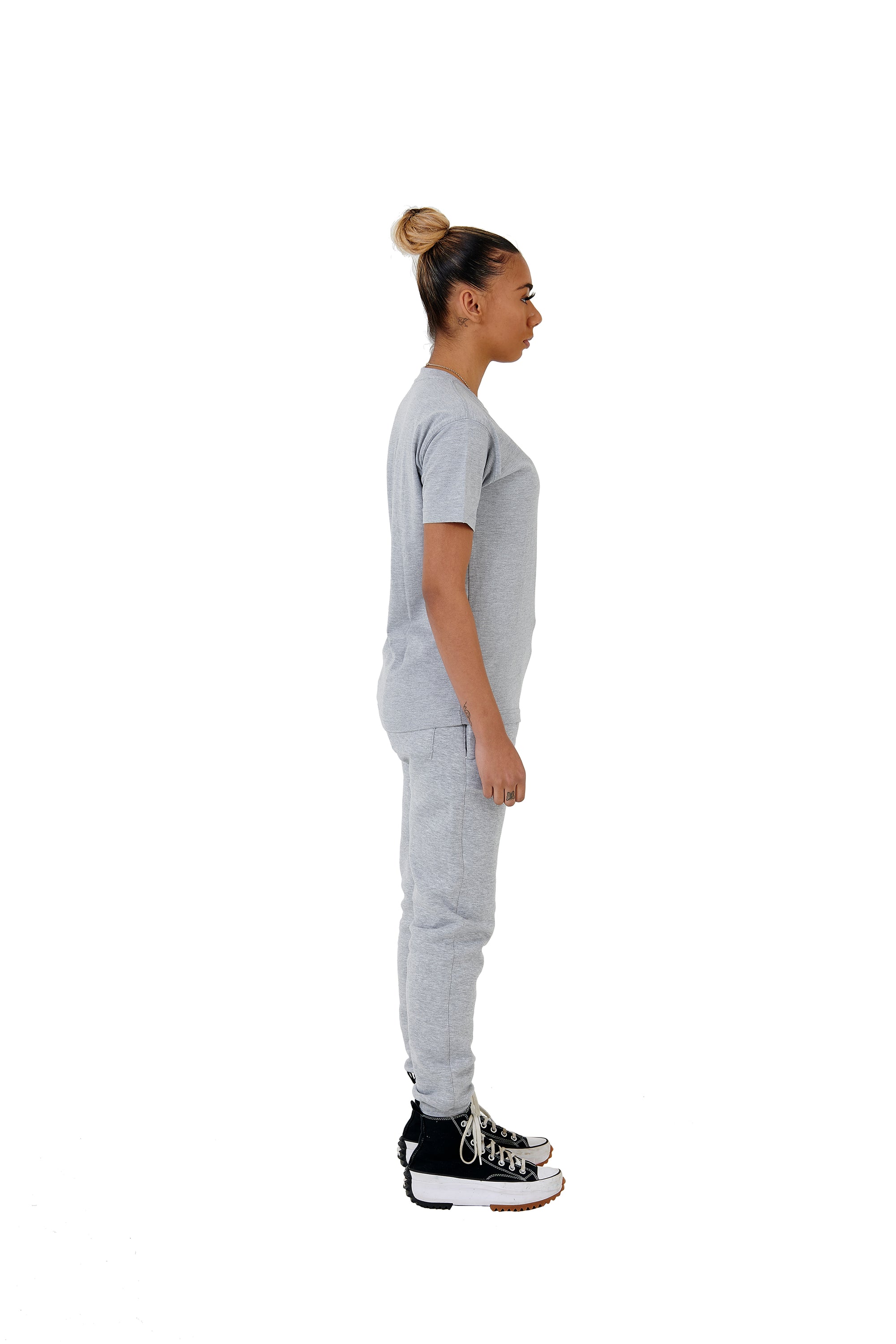 Wholesale Plain Slim Relaxed Grey T-shirt and Grey Joggers