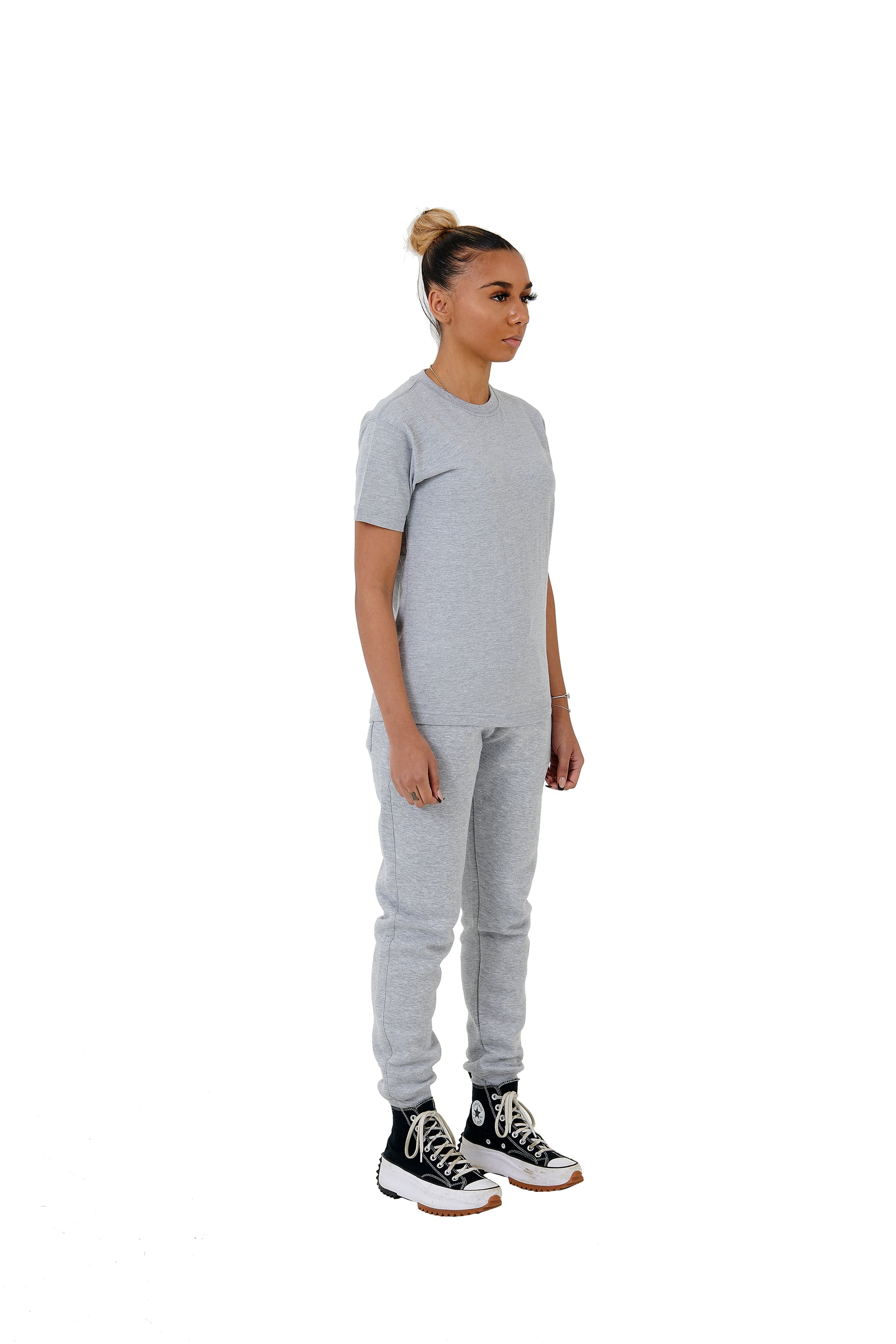 Wholesale Plain Slim Relaxed Grey T-shirt and Grey Joggers