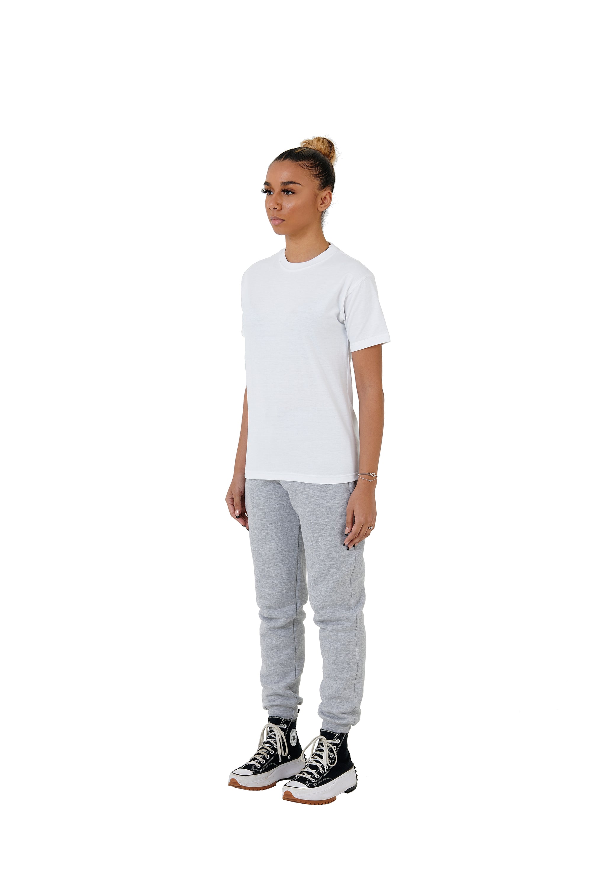 Wholesale Plain Slim Relaxed White T-shirt and Grey Joggers