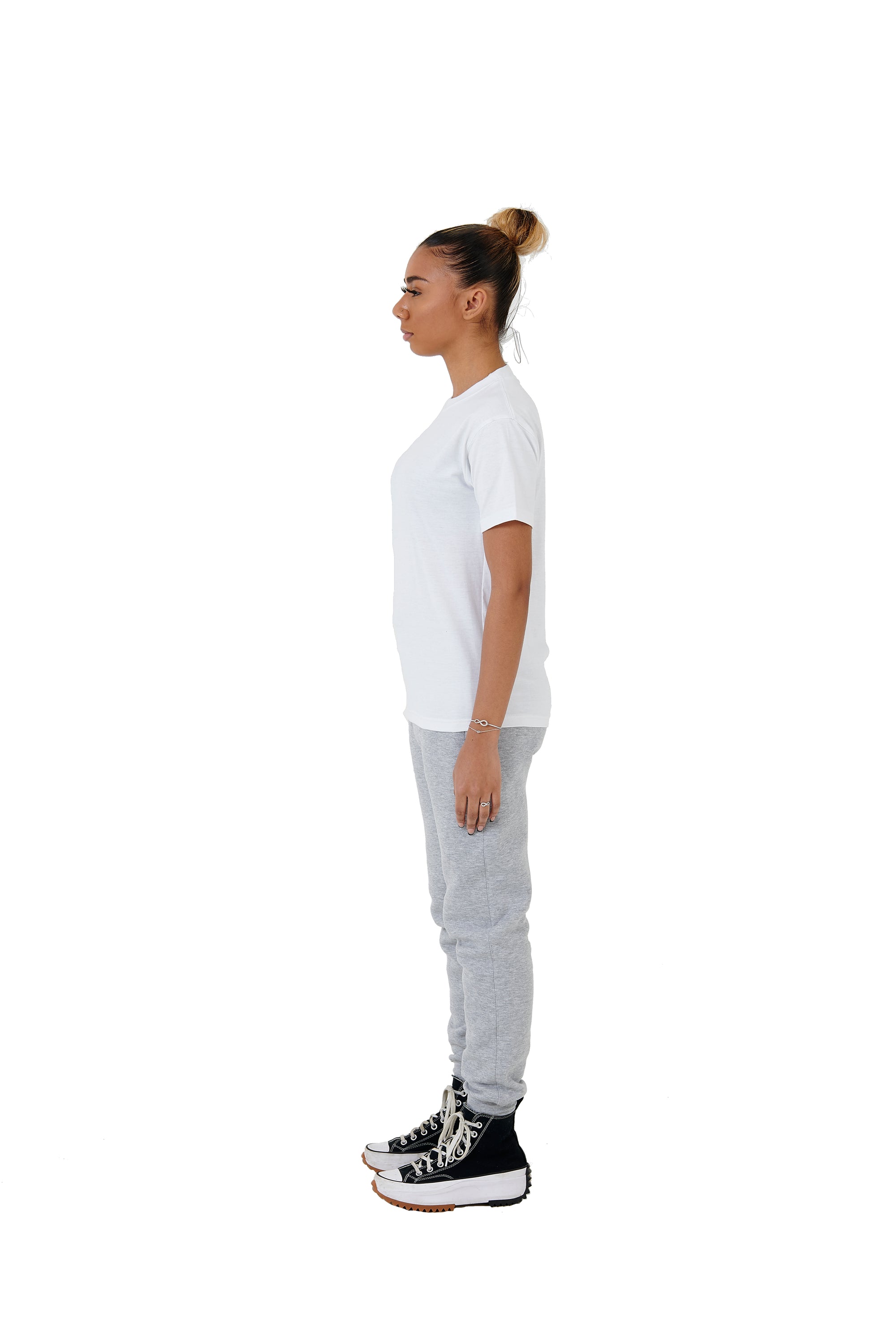 Wholesale Plain Slim Relaxed White T-shirt and Grey Joggers