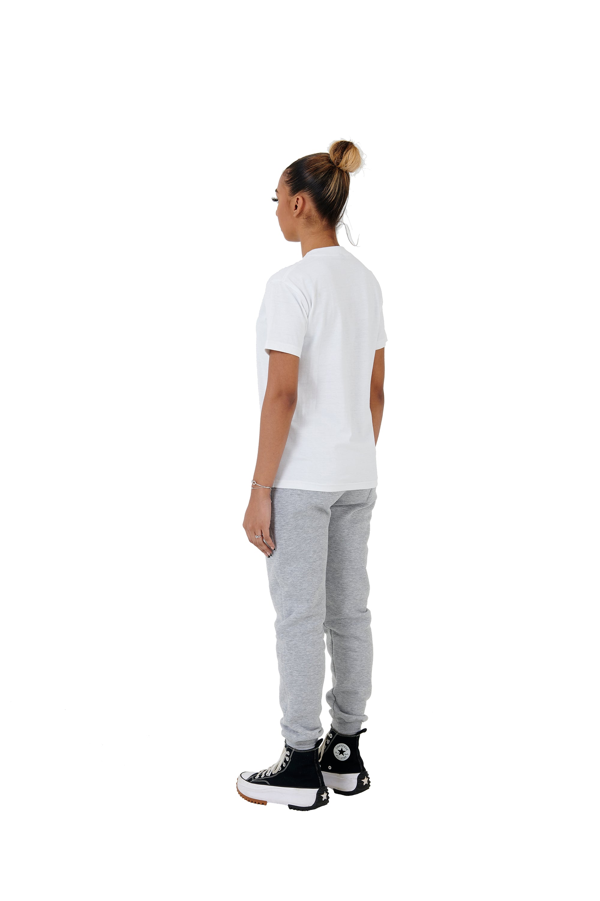 Wholesale Plain Slim Relaxed White T-shirt and Grey Joggers