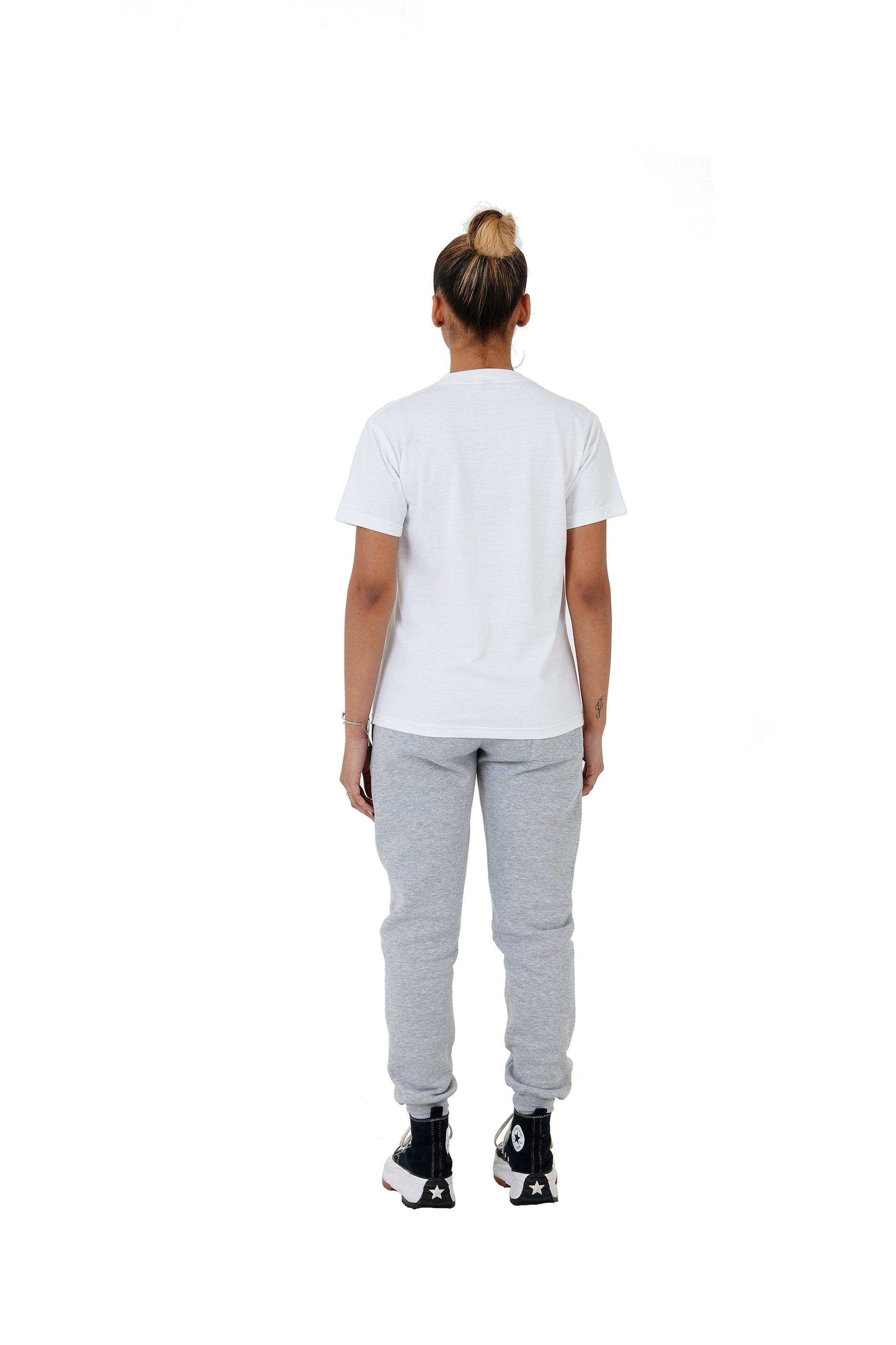 Wholesale Plain Slim Relaxed White T-shirt and Grey Joggers