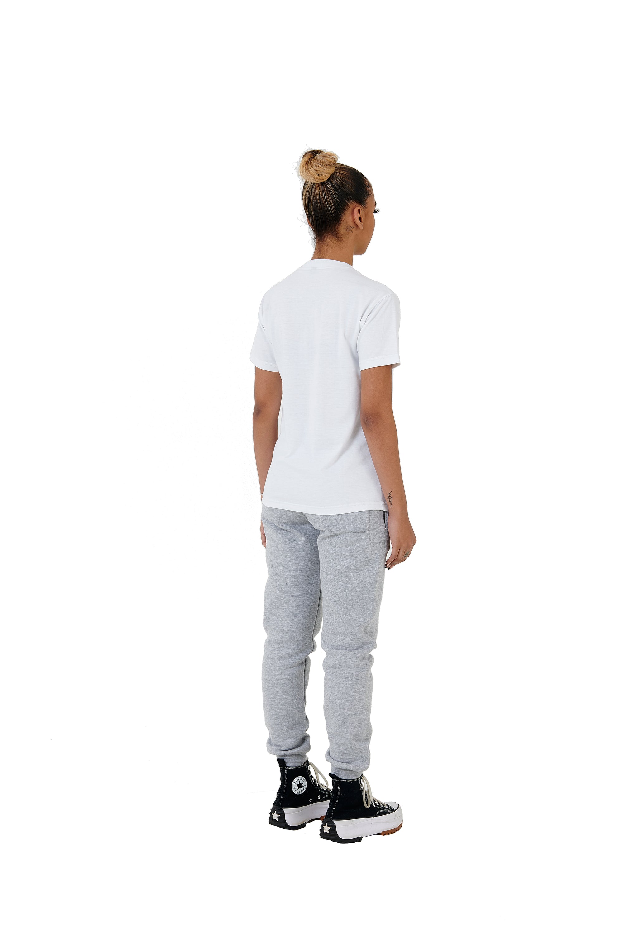 Wholesale Plain Slim Relaxed White T-shirt and Grey Joggers