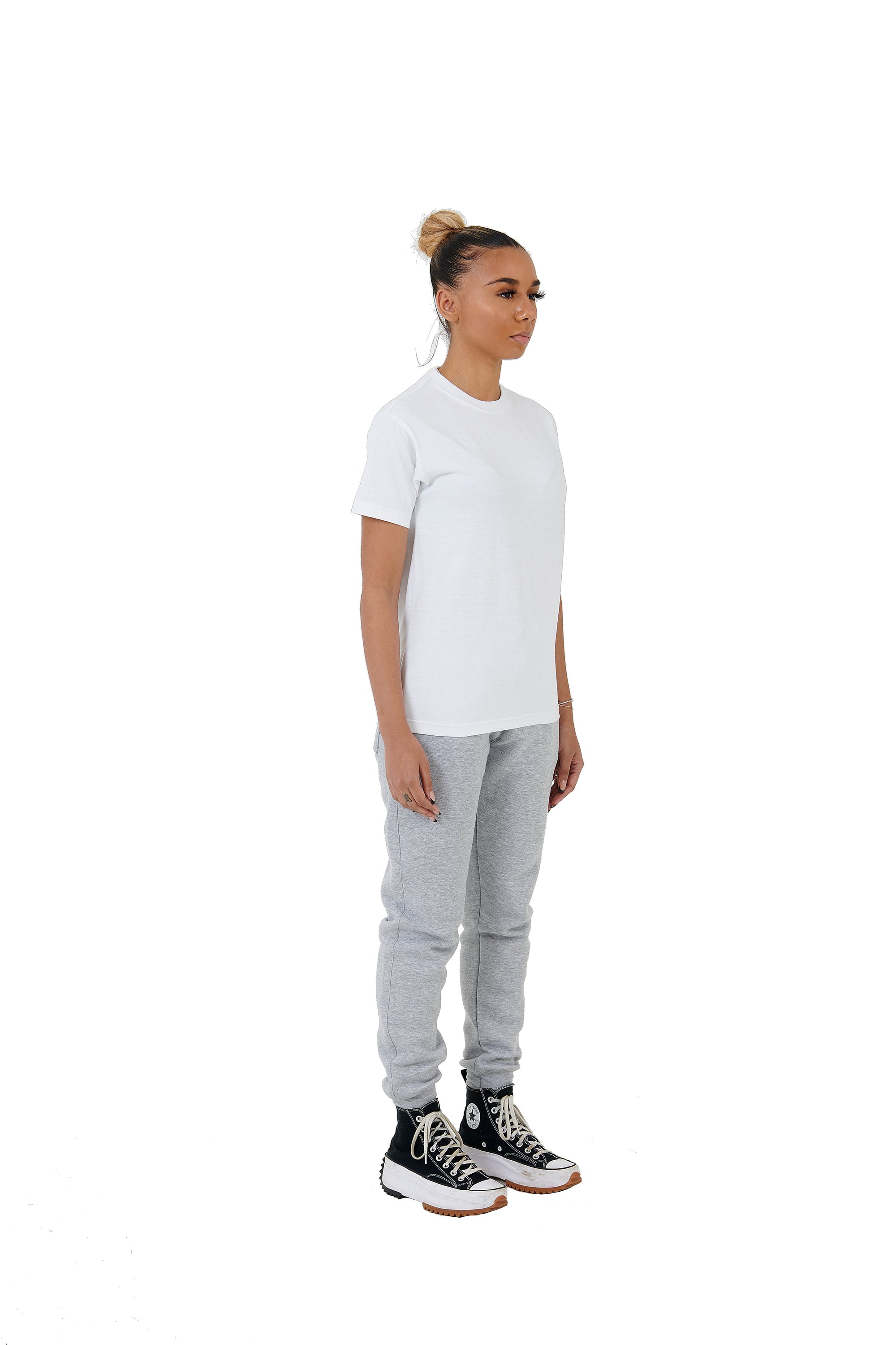 Wholesale Plain Slim Relaxed White T-shirt and Grey Joggers