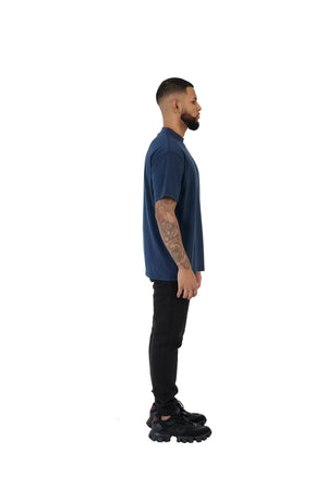 Wholesale Plain Washed Navy Oversized T-shirt and Oversized Plain Black Jogging Bottoms