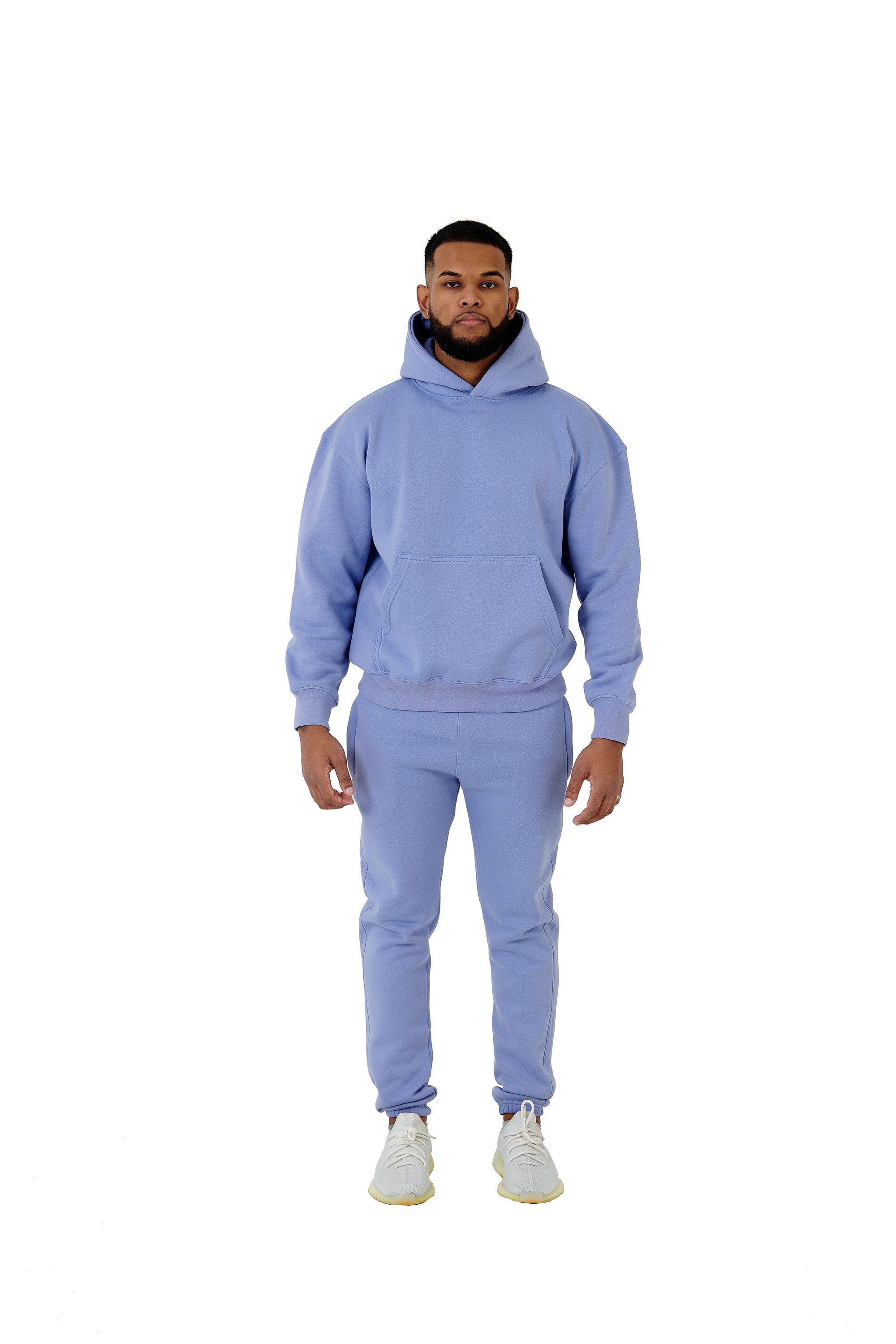 Wholesale Plain Light Blue Over Sized Jogging Bottoms and Plain Light Blue Oversized Hoodie