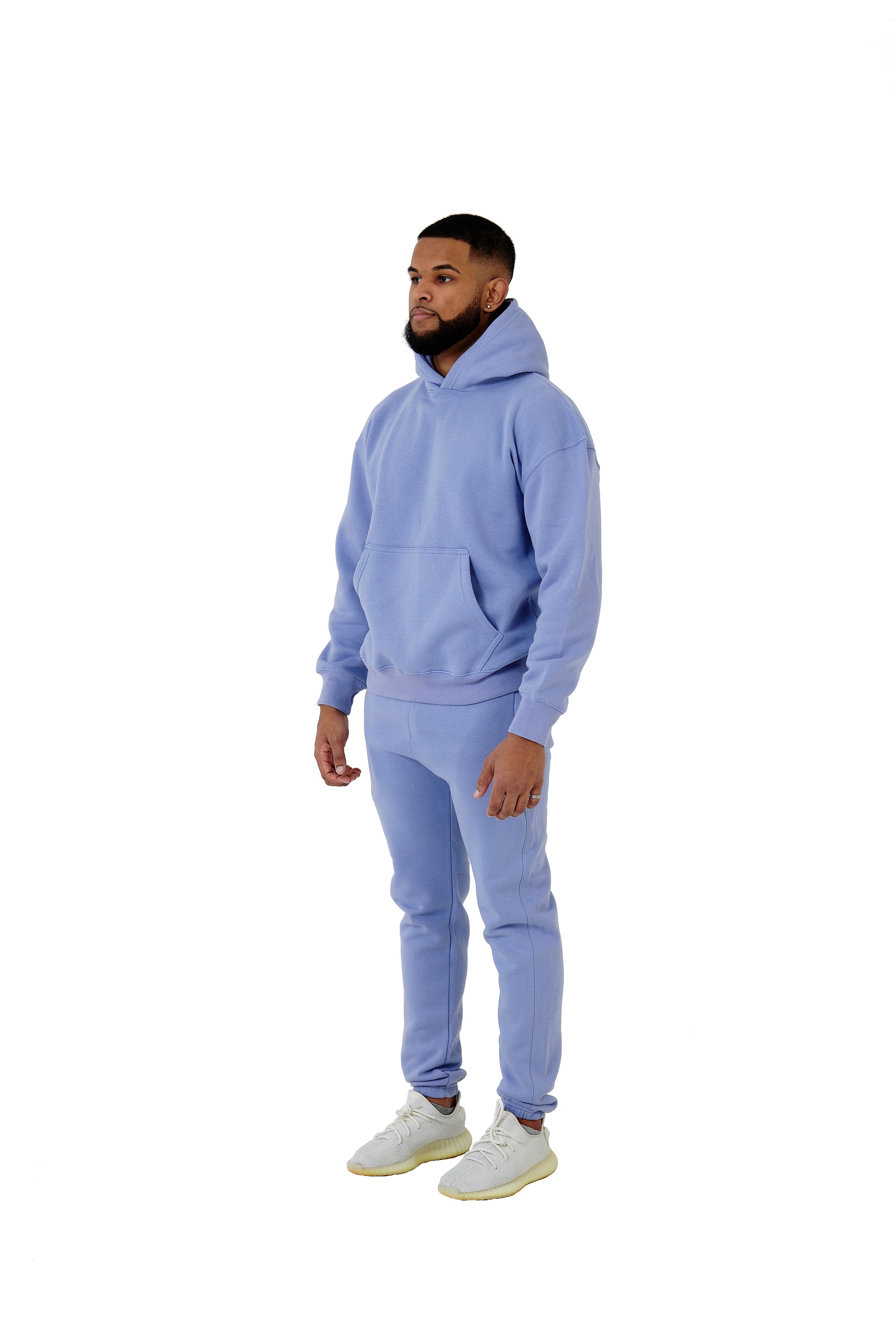 Wholesale Plain Light Blue Over Sized Hoodie and Light Blue Over Sized Jogging Bottoms