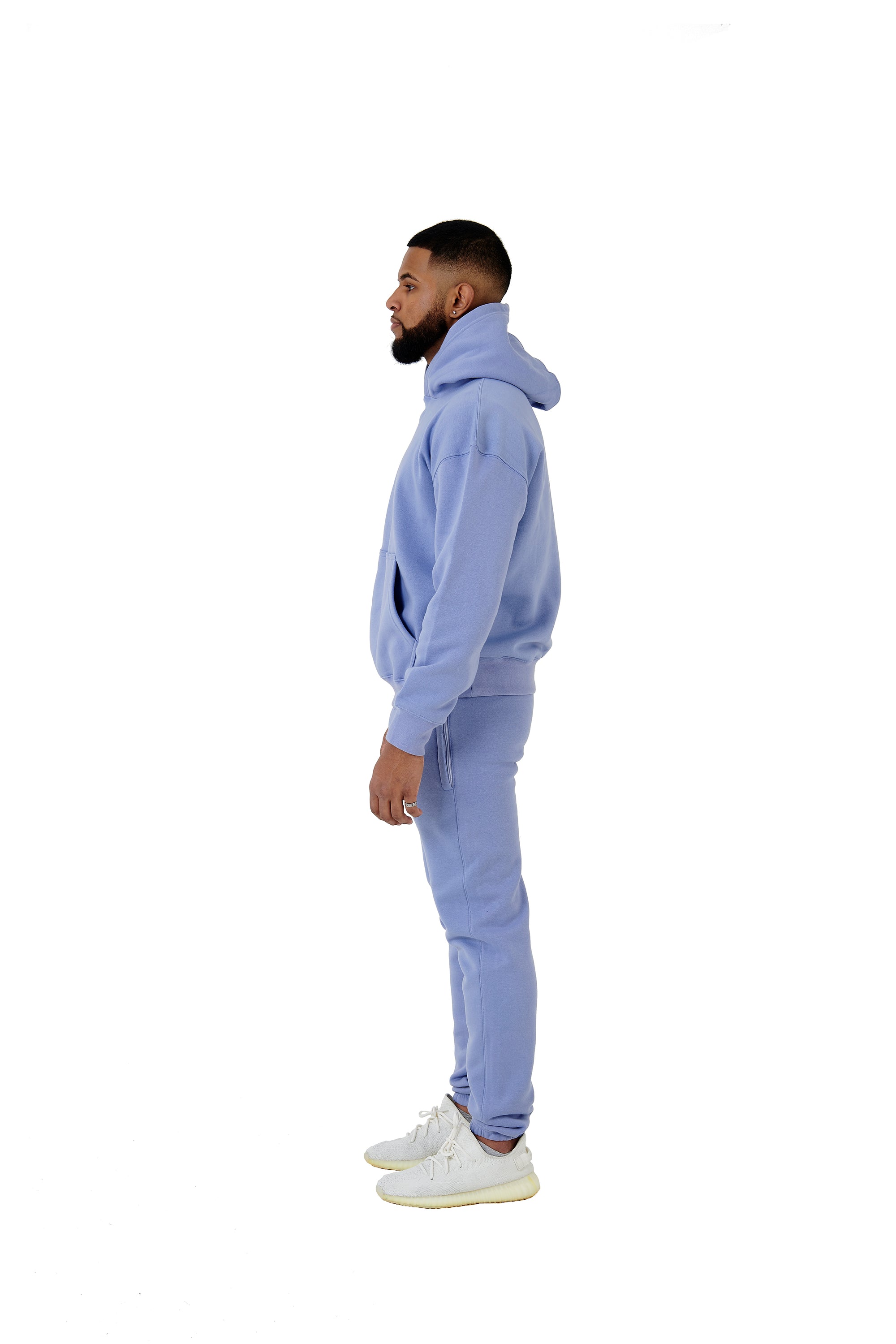 Wholesale Plain Light Blue Over Sized Jogging Bottoms and Plain Light Blue Oversized Hoodie