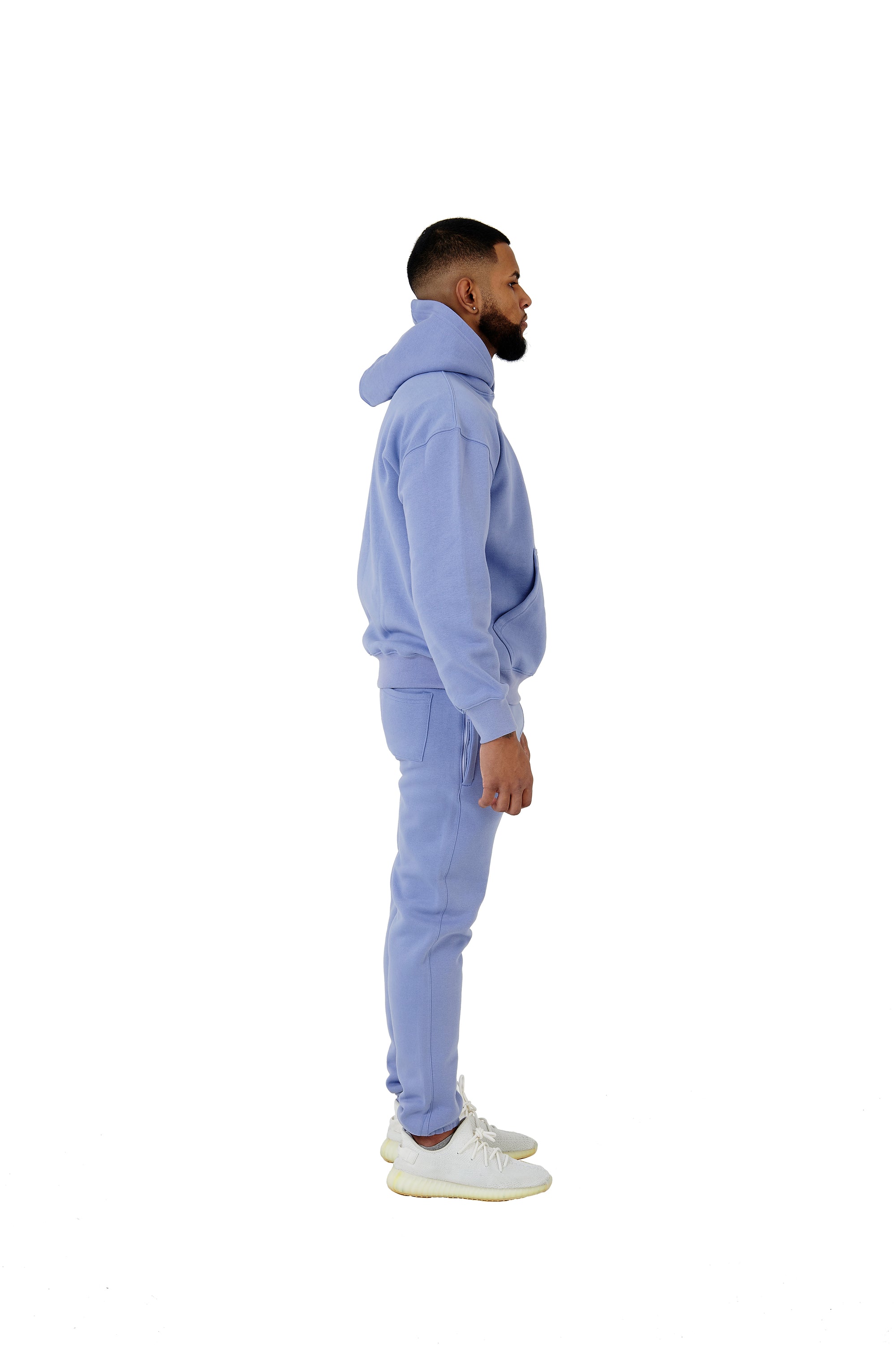 Wholesale Plain Light Blue Over Sized Hoodie and Light Blue Over Sized Jogging Bottoms