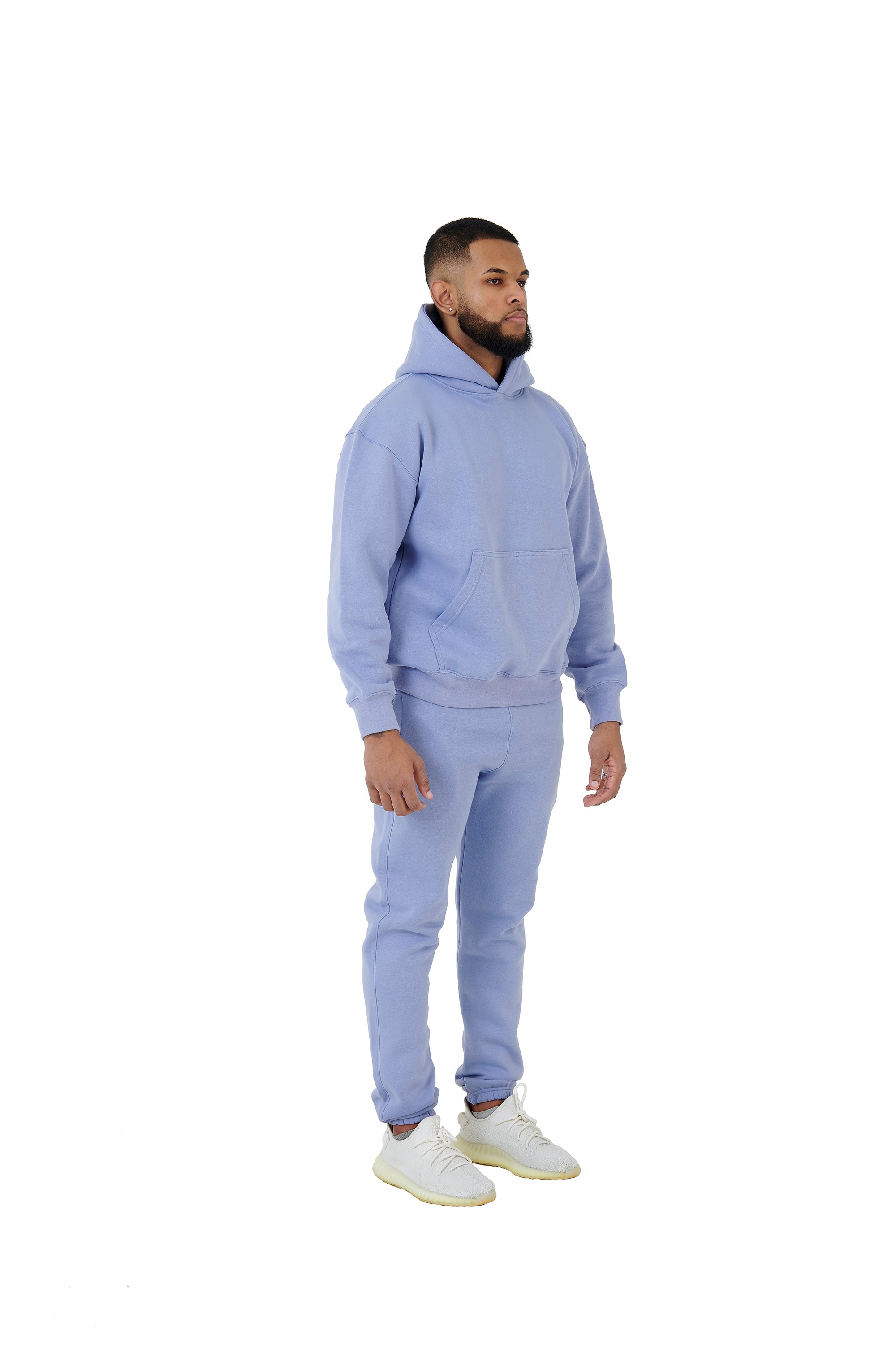 Wholesale Plain Light Blue Over Sized Hoodie and Light Blue Over Sized Jogging Bottoms