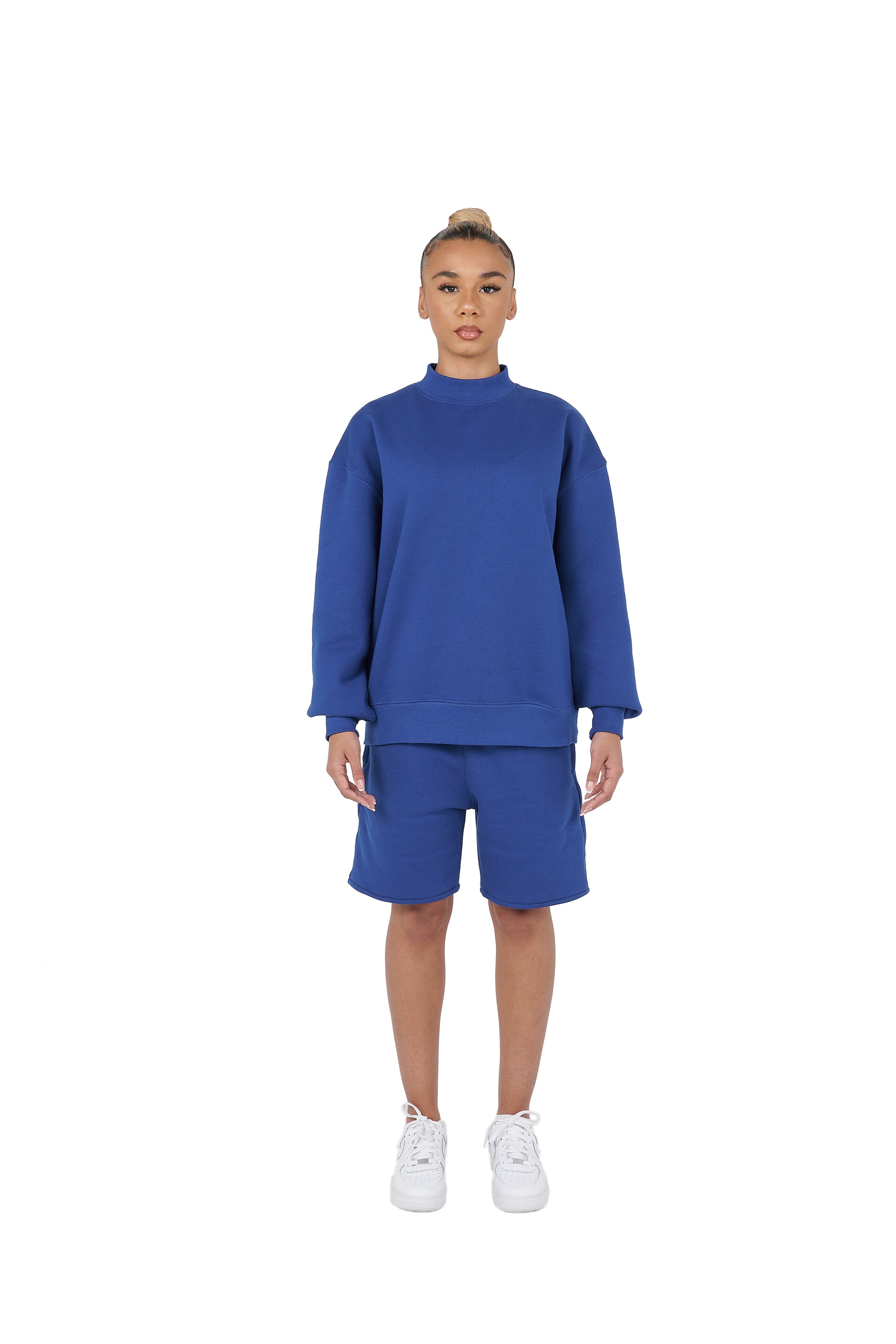 The plain over-sized sweatshirt and the over-sized shorts are available at wholesale prices