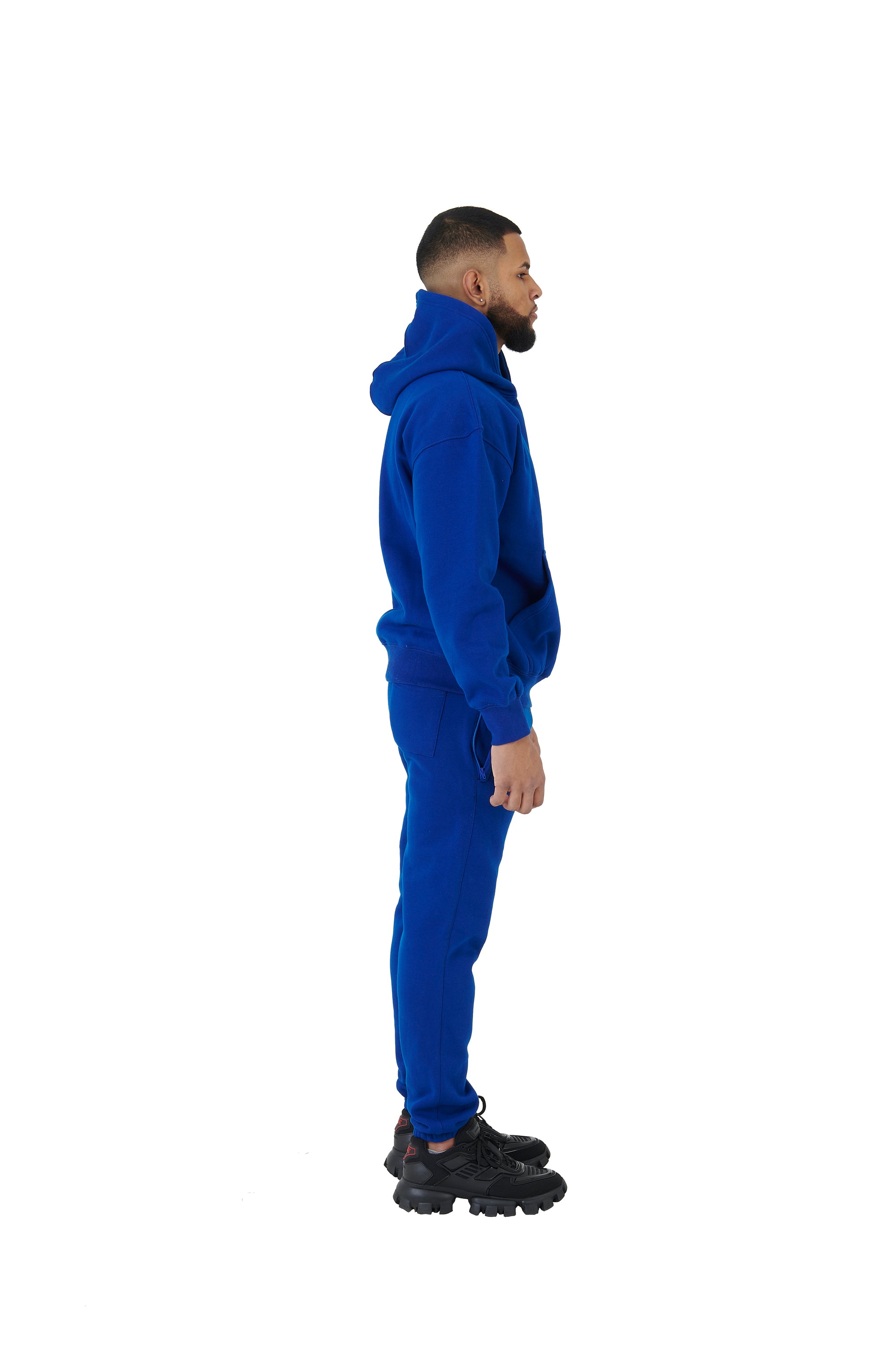 Wholesale Plain Royal Blue Over Sized Jogging Bottoms and Plain Royal Blue Oversized Hoodie