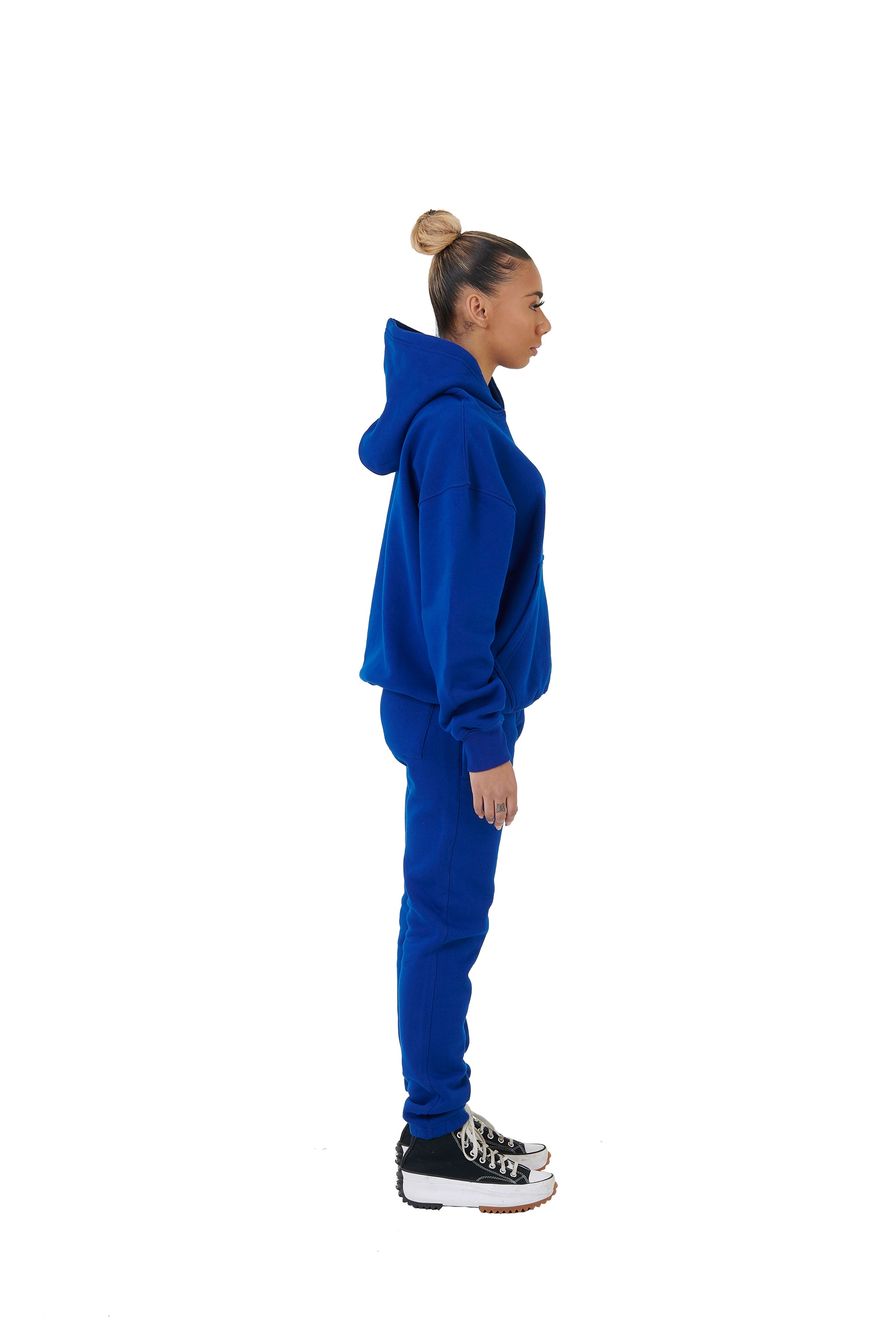 Wholesale Plain Royal Blue Over Sized Jogging Bottoms and Plain Royal Blue Oversized Hoodie