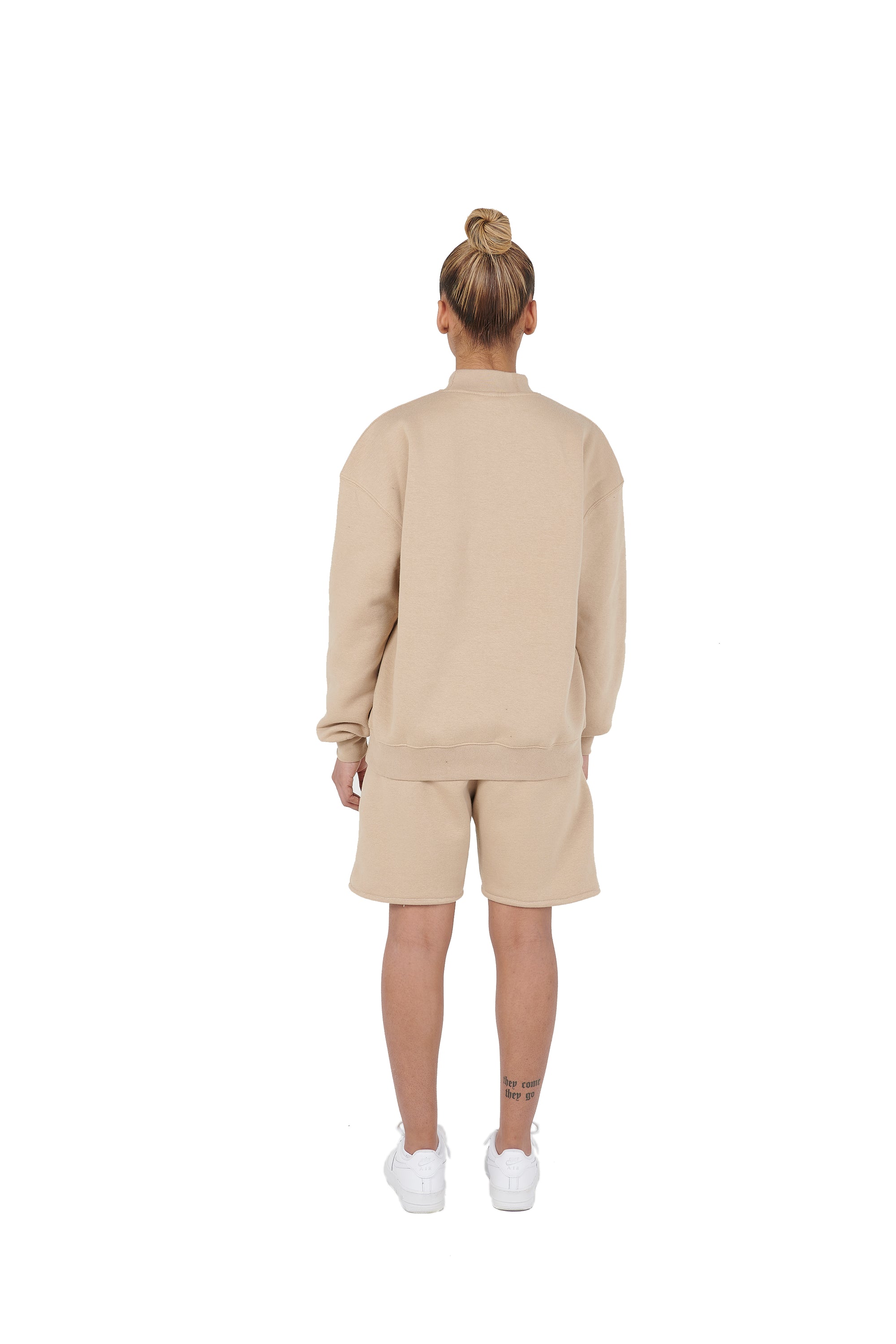 The plain over-sized sweatshirt and the over-sized shorts are available at wholesale prices