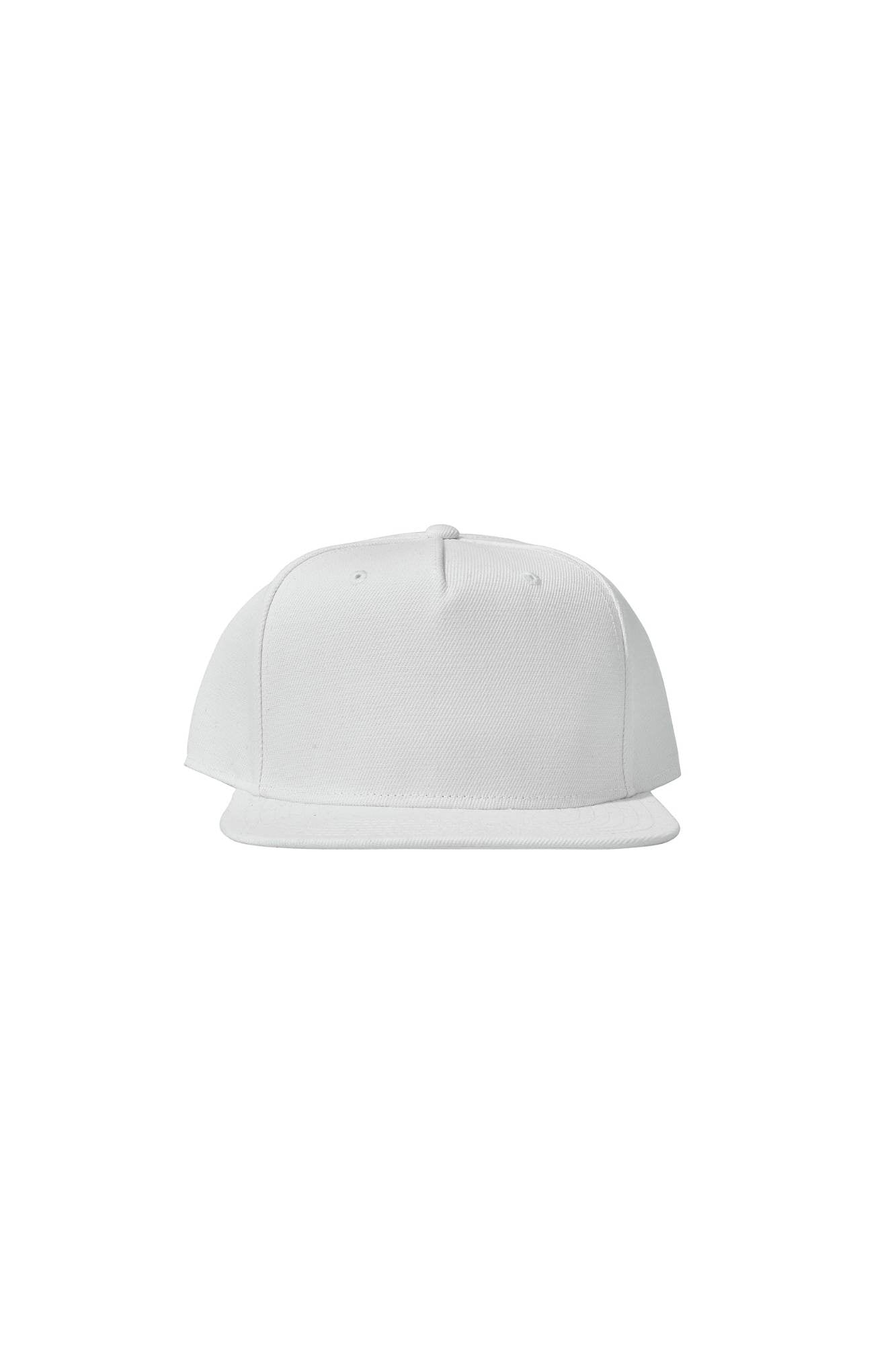 The Flat Peak Snap Back features visible stitching and adjustable back is available at wholesale prices 