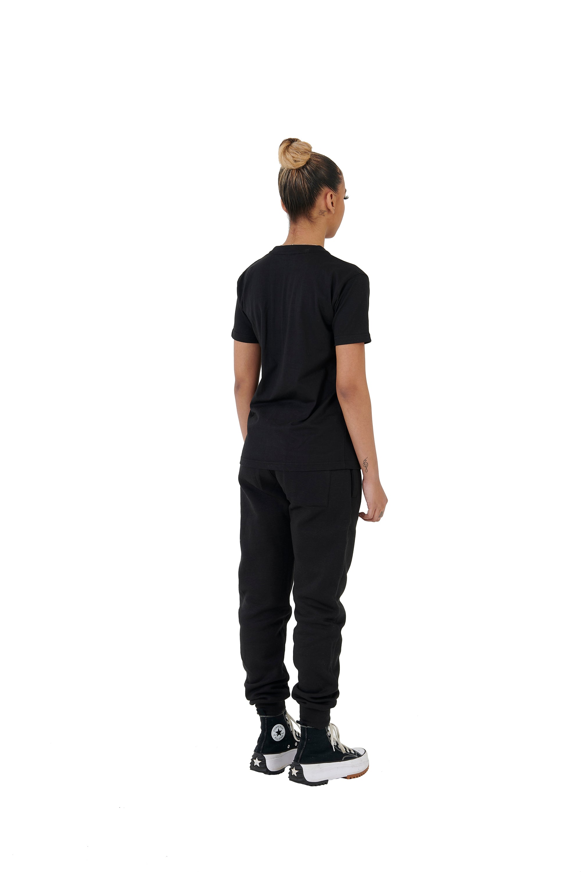 Wholesale  Plain Black  Slim Relaxed T-shirt and Black Joggers