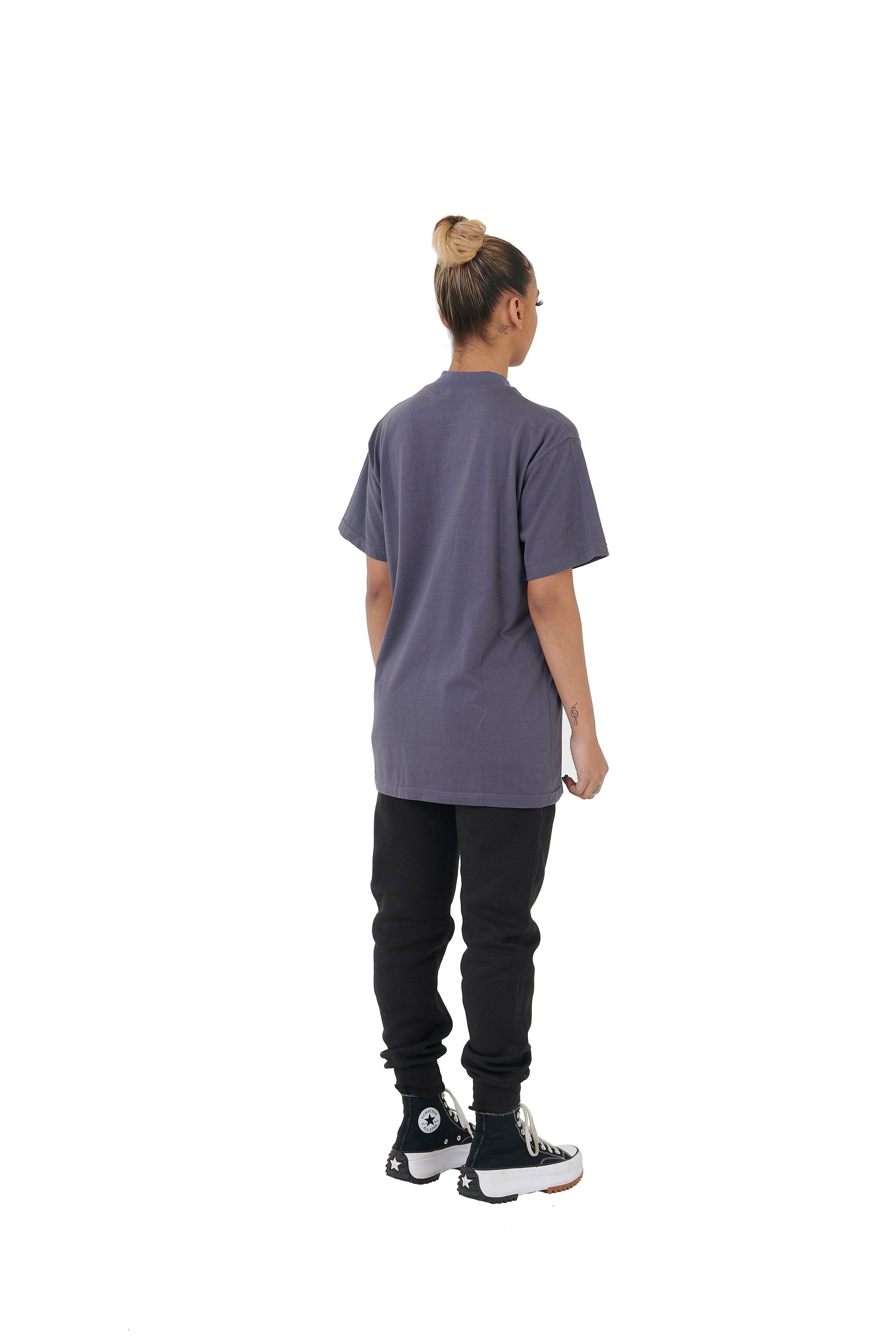 Wholesale Plain Charcoal Grey Oversized T-shirt and Oversized Plain Black Jogging Bottoms