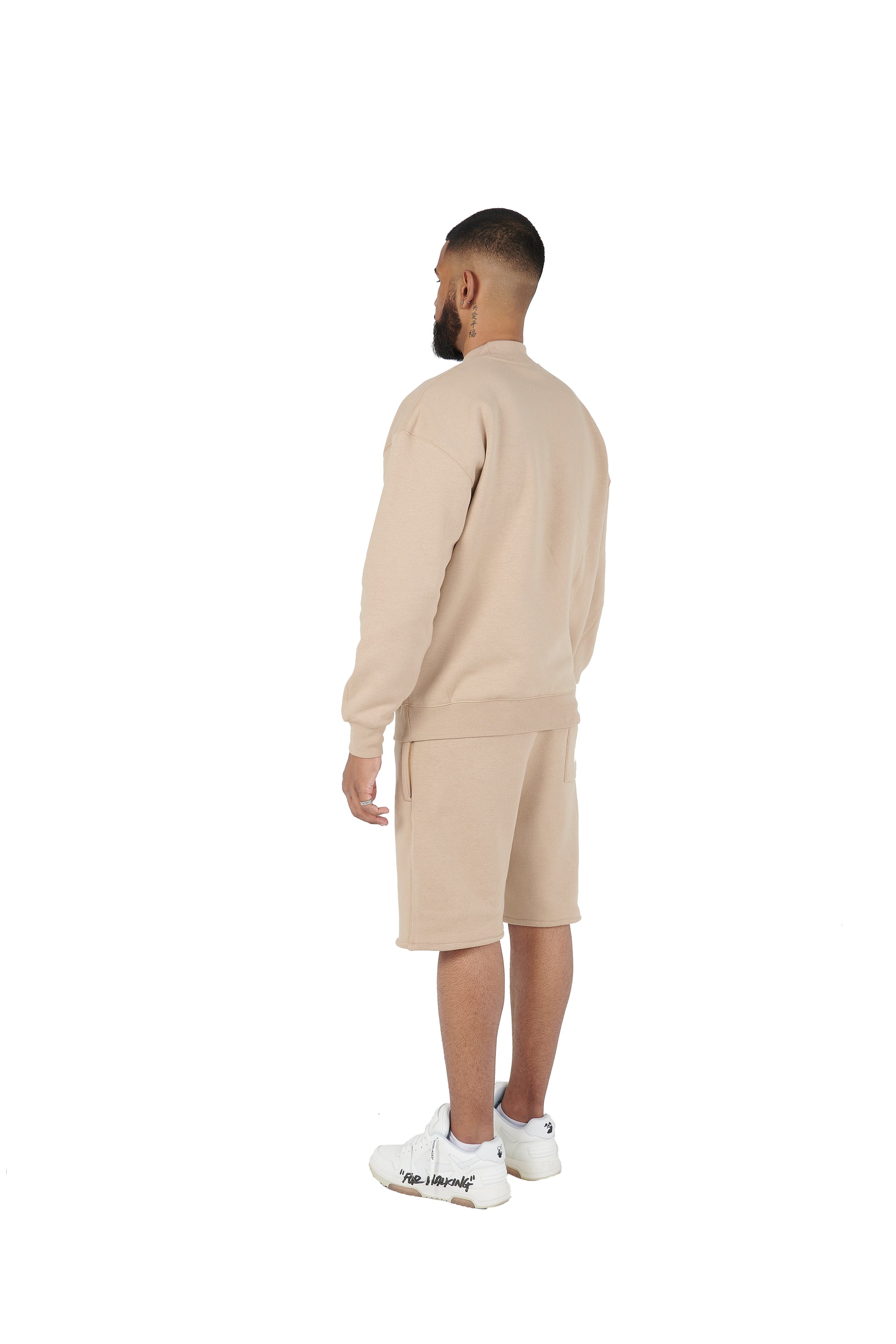 Beige oversized tracksuit shorts high quality 