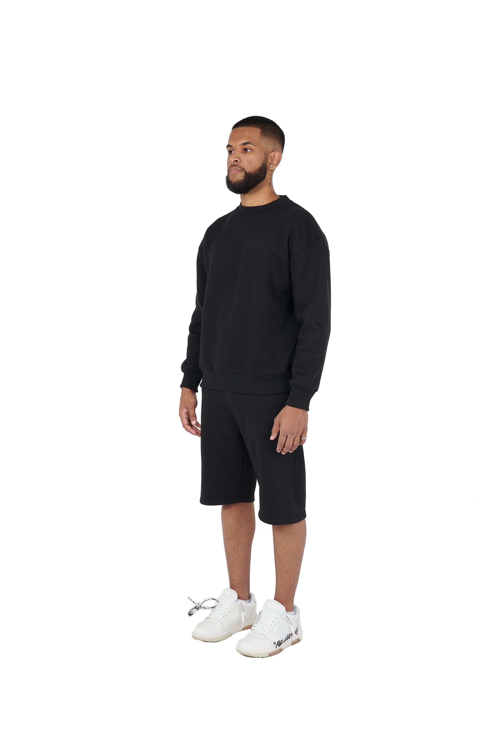 Black oversized tracksuit shorts high quality 