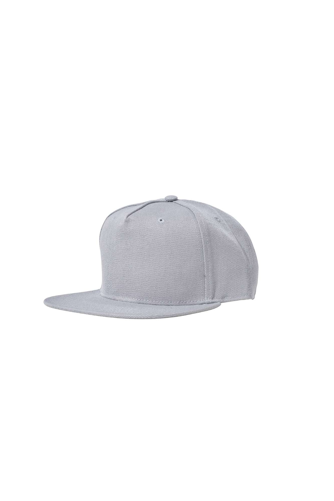 The Flat Peak Snap Back features visible stitching and adjustable back is available at wholesale prices 