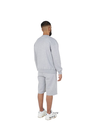 Wholesale Plain Grey Over Sized Sweatshirt and Grey Over Sized Shorts.