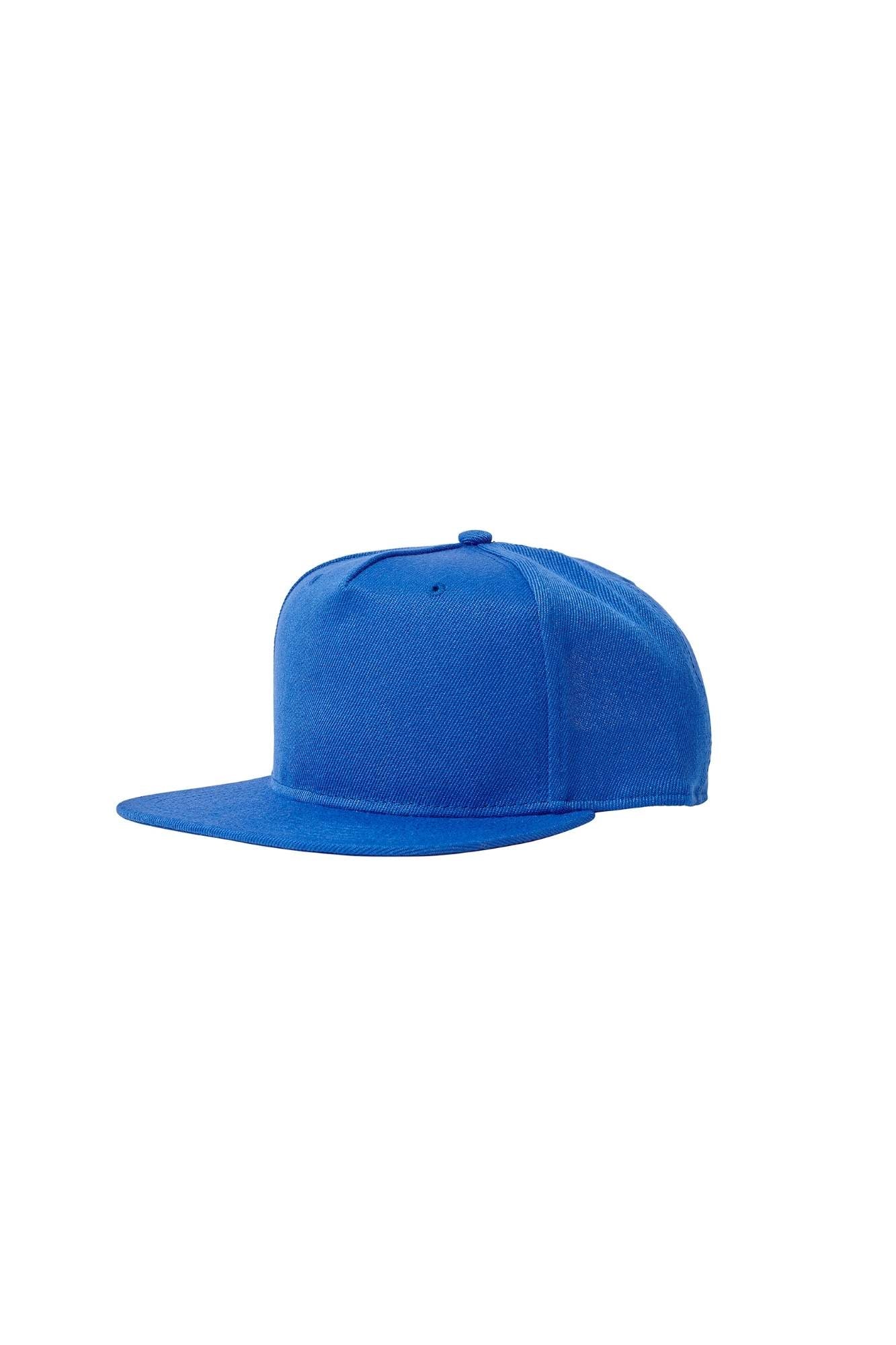 The Flat Peak Snap Back features visible stitching and adjustable back is available at wholesale prices 