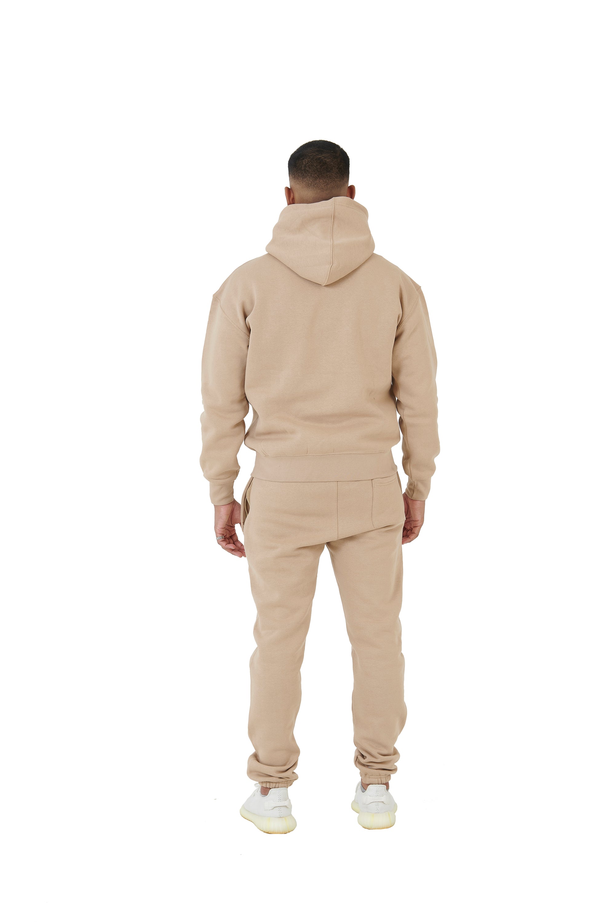 Wholesale Plain Beige Over Sized Hoodie and Beige Over Sized Jogging Bottoms