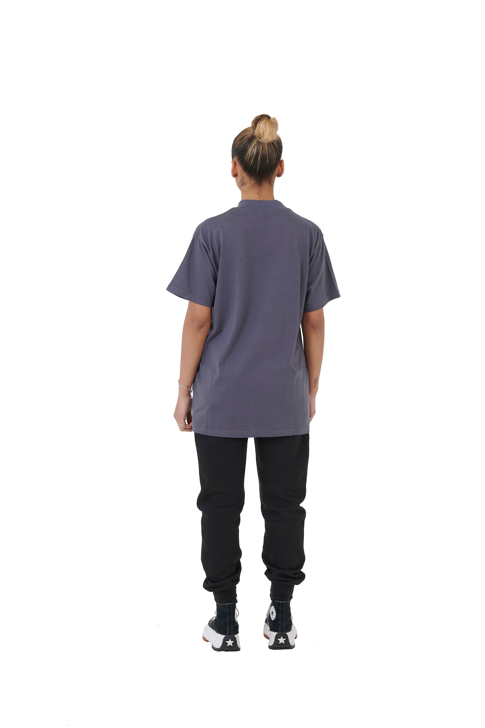 Wholesale Plain Charcoal Grey Oversized T-shirt and Oversized Plain Black Jogging Bottoms