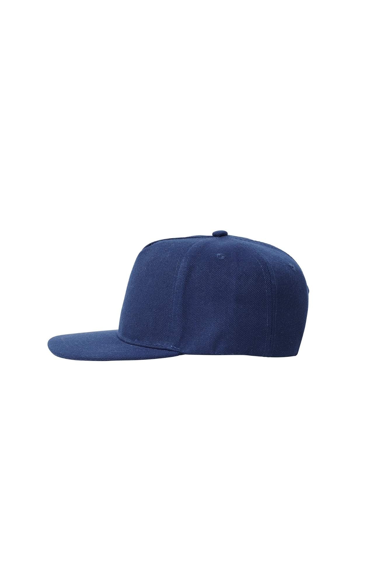 The Flat Peak Snap Back features visible stitching and adjustable back is available at wholesale prices 