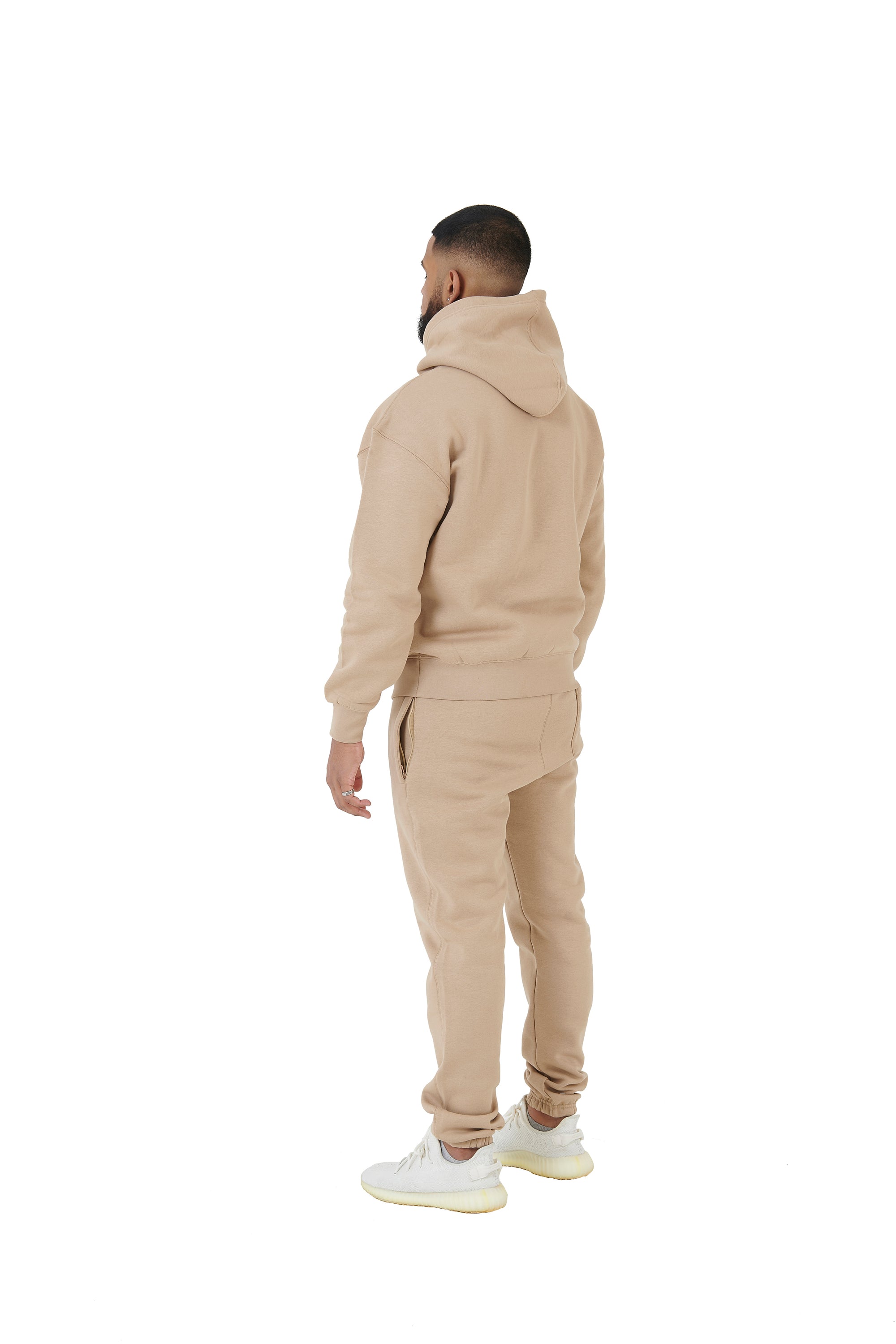 Wholesale Plain Beige Over Sized Jogging Bottoms and Plain Beige Oversized Hoodie