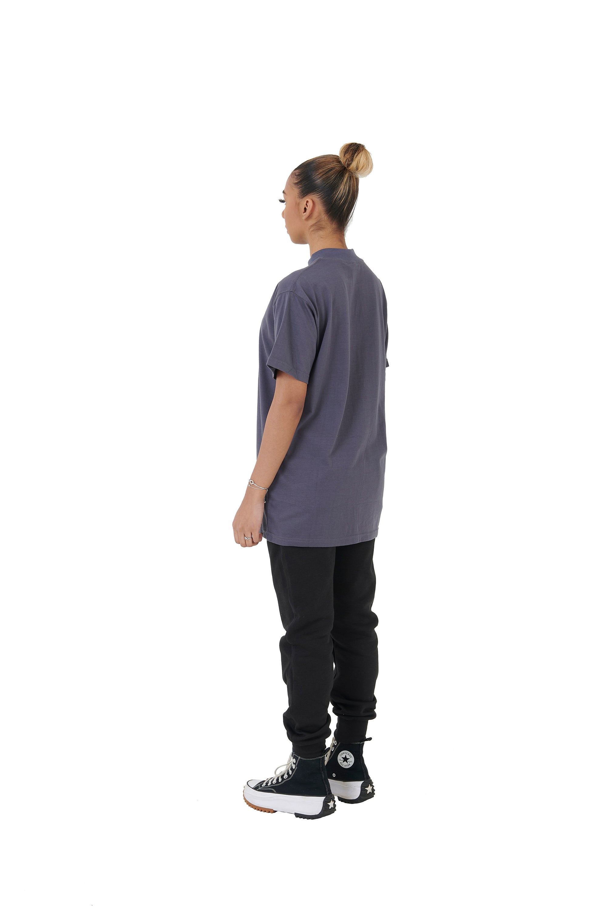 Wholesale Plain Charcoal Grey Oversized T-shirt and Oversized Plain Black Jogging Bottoms