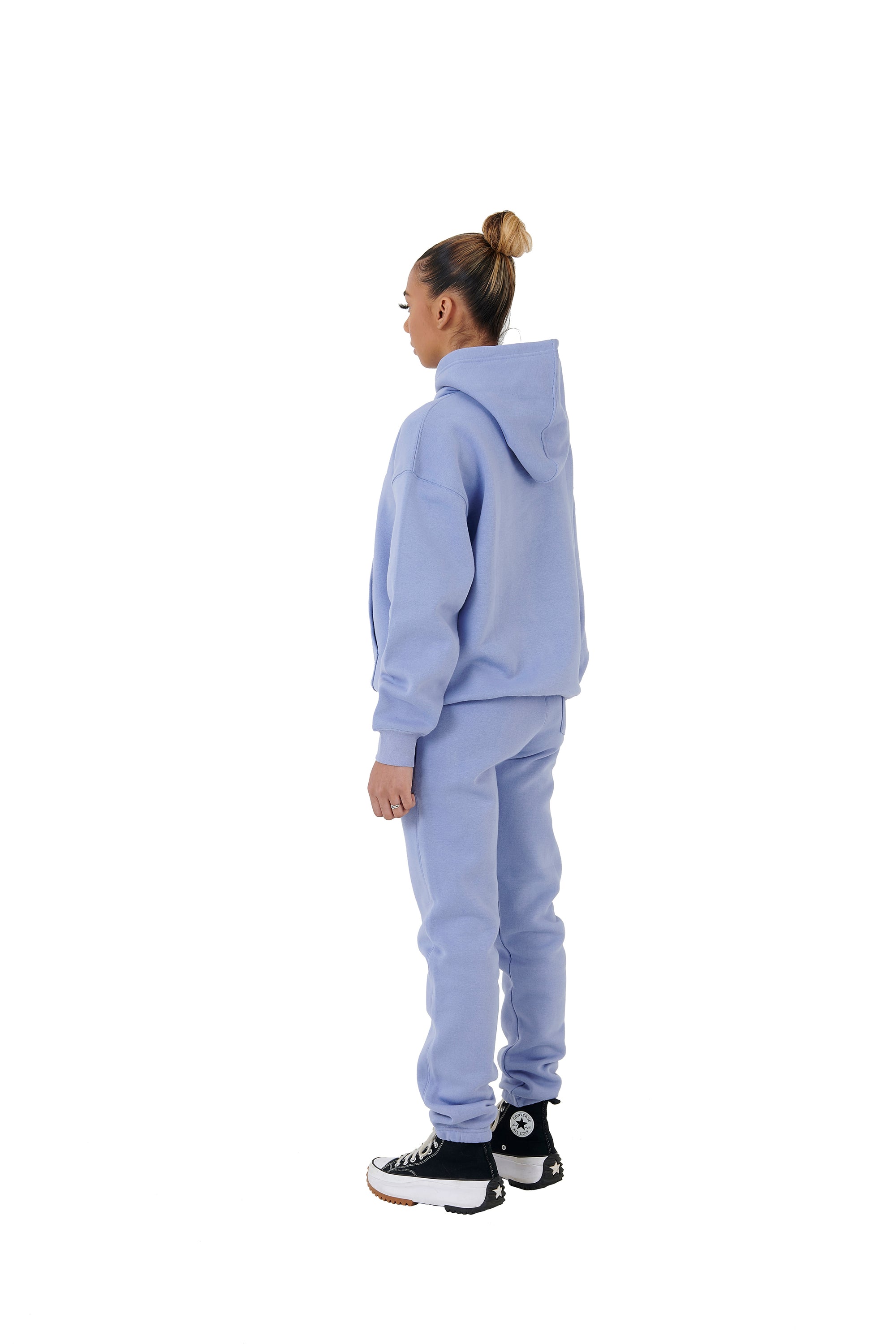 Wholesale Plain Light Blue Over Sized Hoodie and Light Blue Over Sized Jogging Bottoms