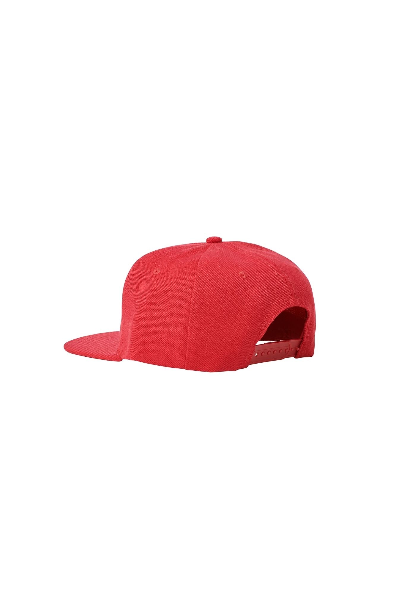 The Flat Peak Snap Back features visible stitching and adjustable back is available at wholesale prices 