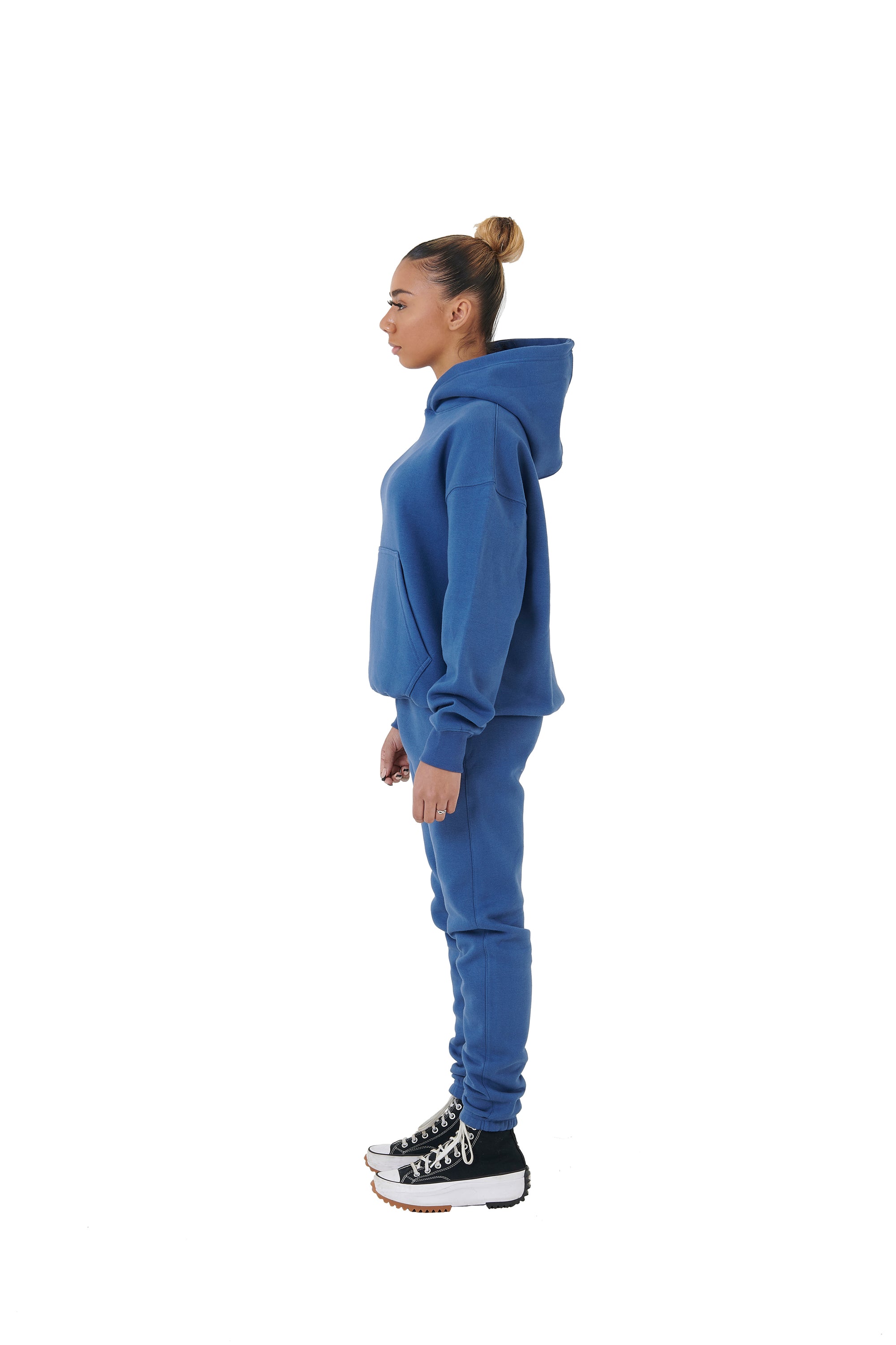 Wholesale Plain Navy Over Sized Hoodie and Navy Over Sized Jogging Bottoms