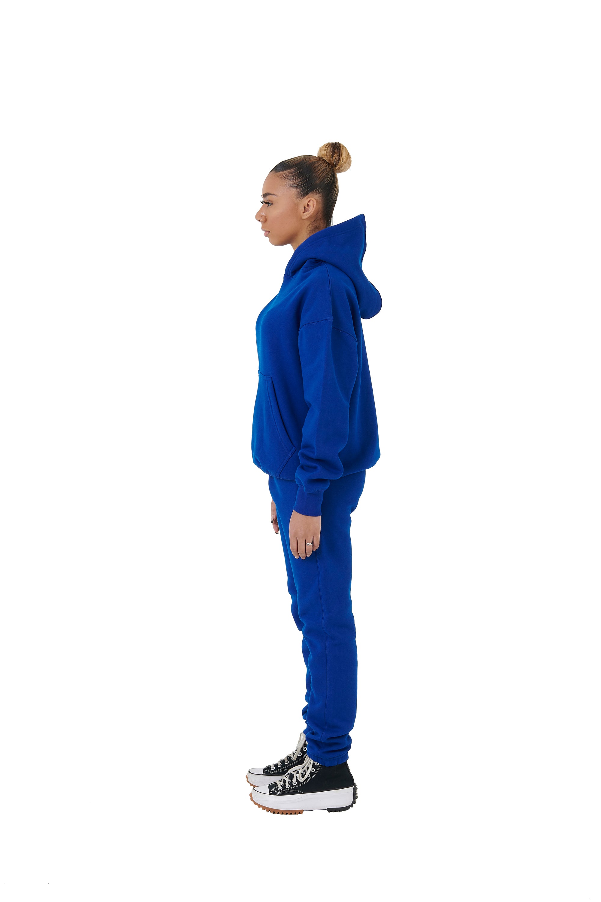 Wholesale Plain Royal Blue Over Sized Hoodie and Royal Blue Over Sized Jogging Bottoms