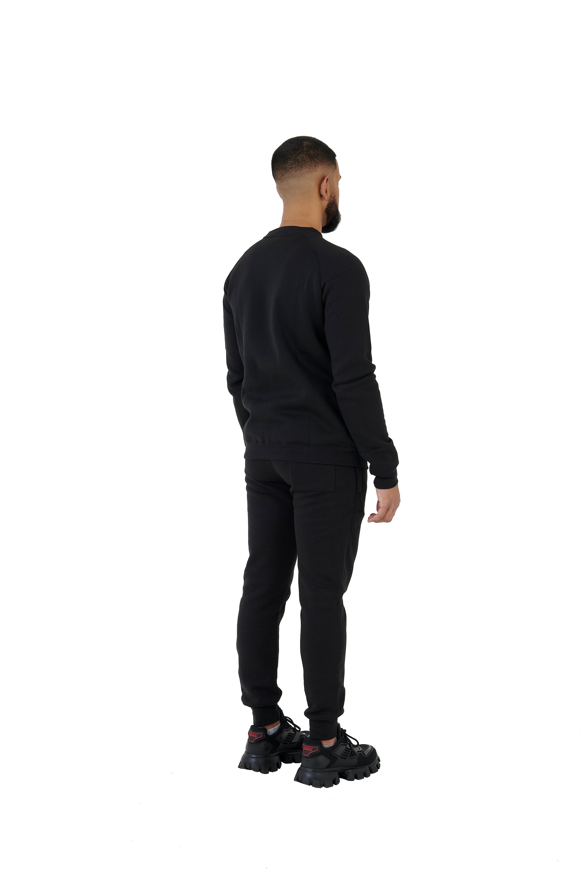 Wholesale Black Slim Fit Sweater and Black Joggers Unisex