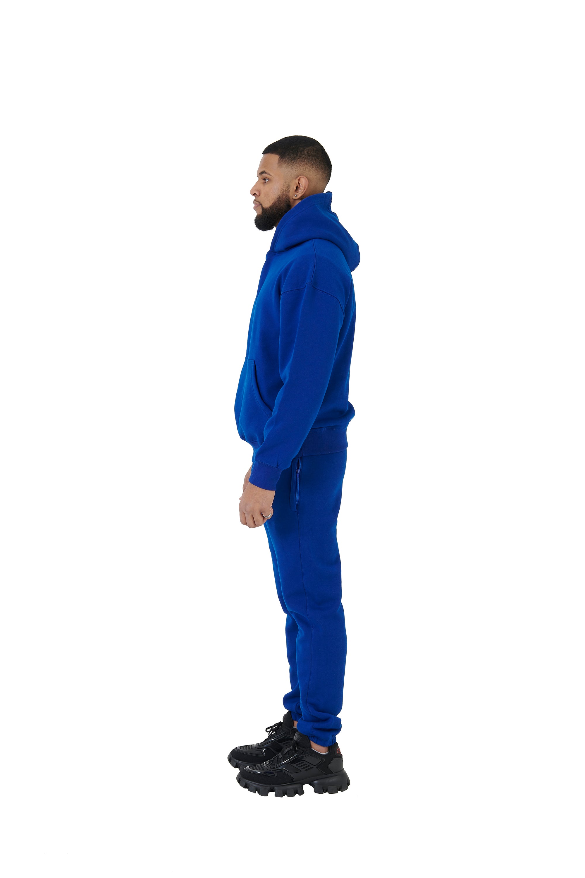 Wholesale Plain Royal Blue Over Sized Jogging Bottoms and Plain Royal Blue Oversized Hoodie