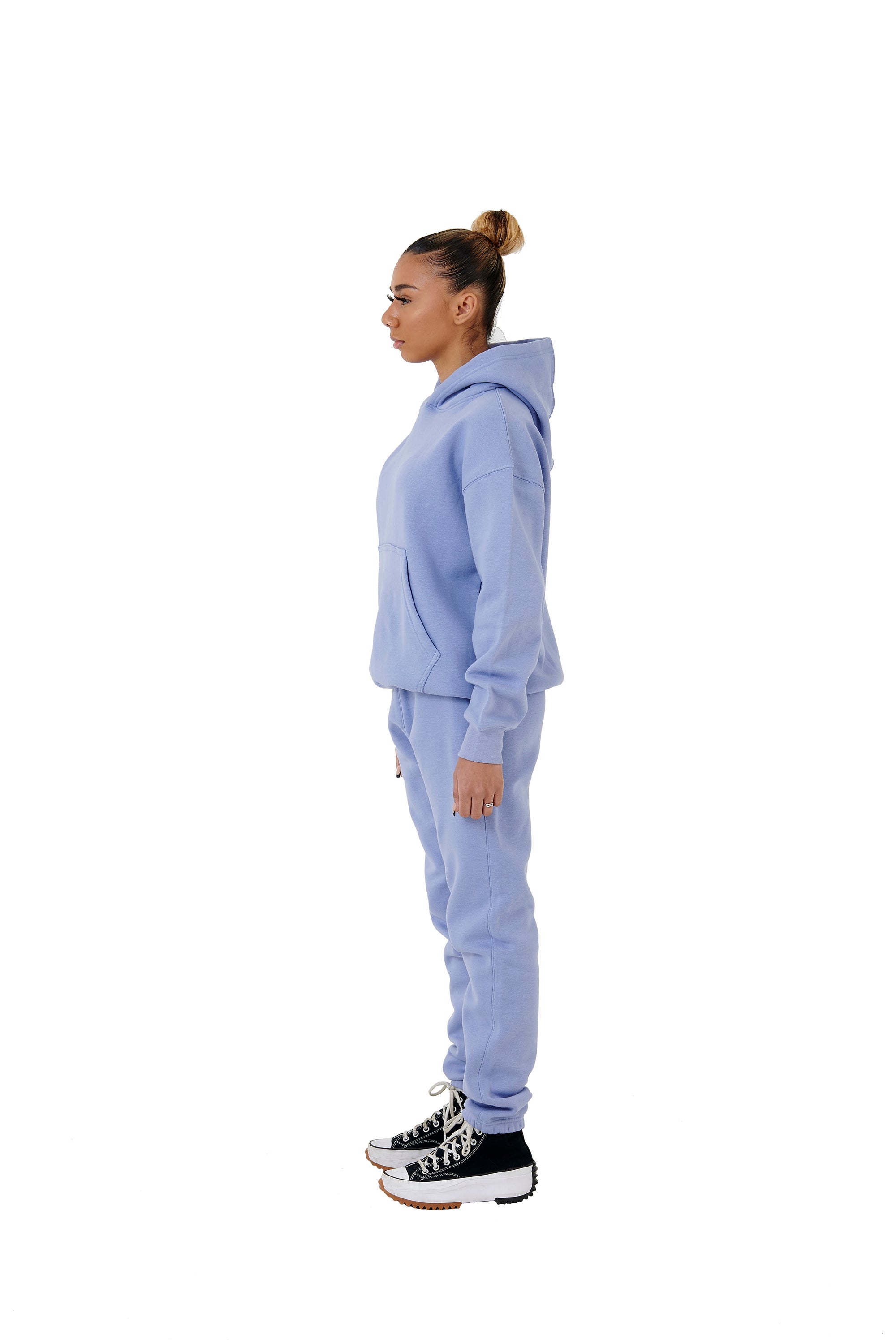 Wholesale Plain Light Blue Over Sized Jogging Bottoms and Plain Light Blue Oversized Hoodie