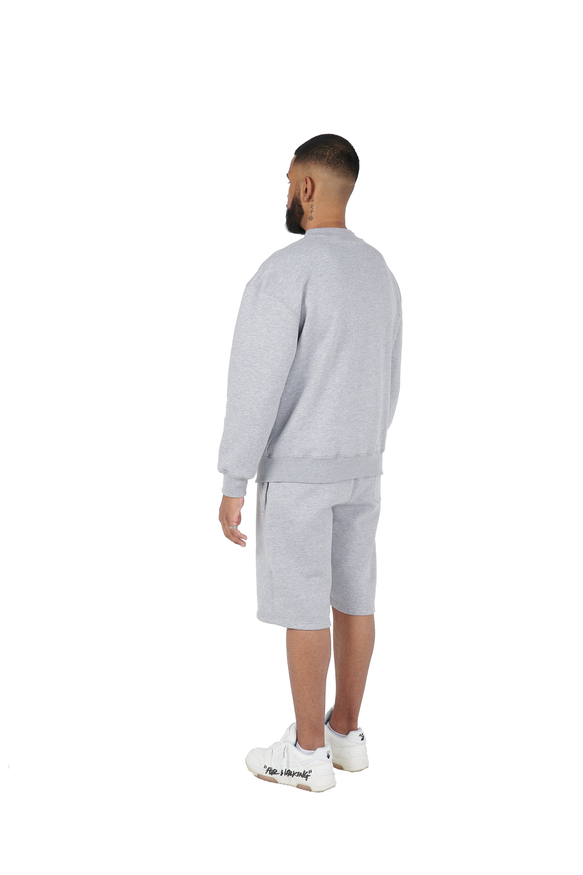 Wholesale Plain Grey Over Sized Sweatshirt and Grey Over Sized Shorts.