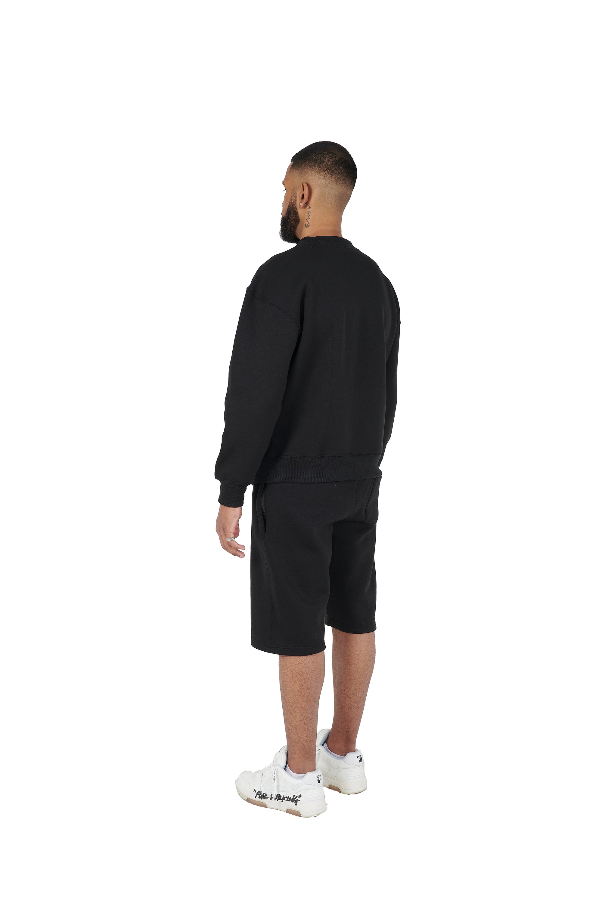 Black oversized tracksuit shorts high quality 