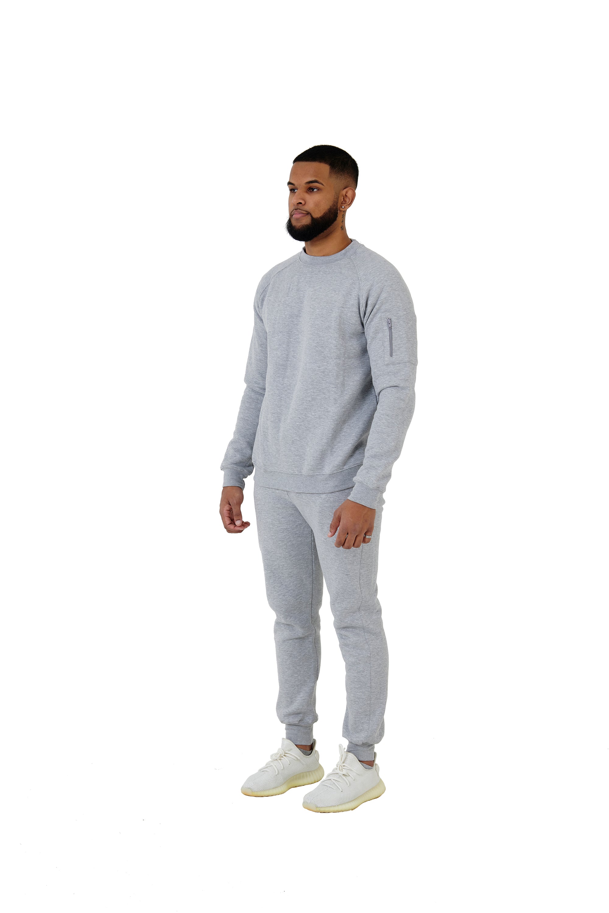 Wholesale Slim Fit Grey Sweater and Grey Joggers Unisex